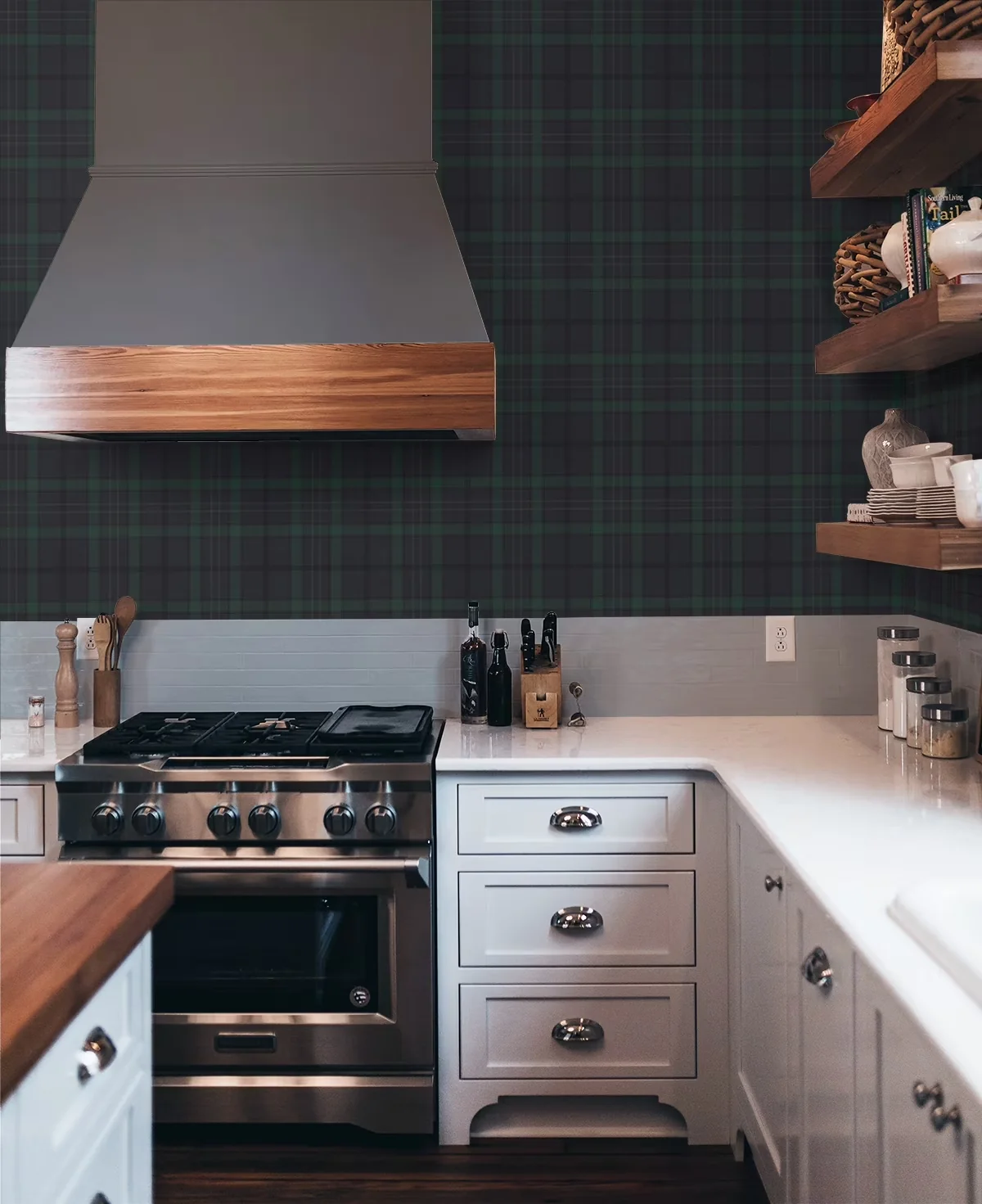 Durable Wallpaper with Removable - Dark Blue & Evergreen Vinyl - Quality Construction Model 9336E3