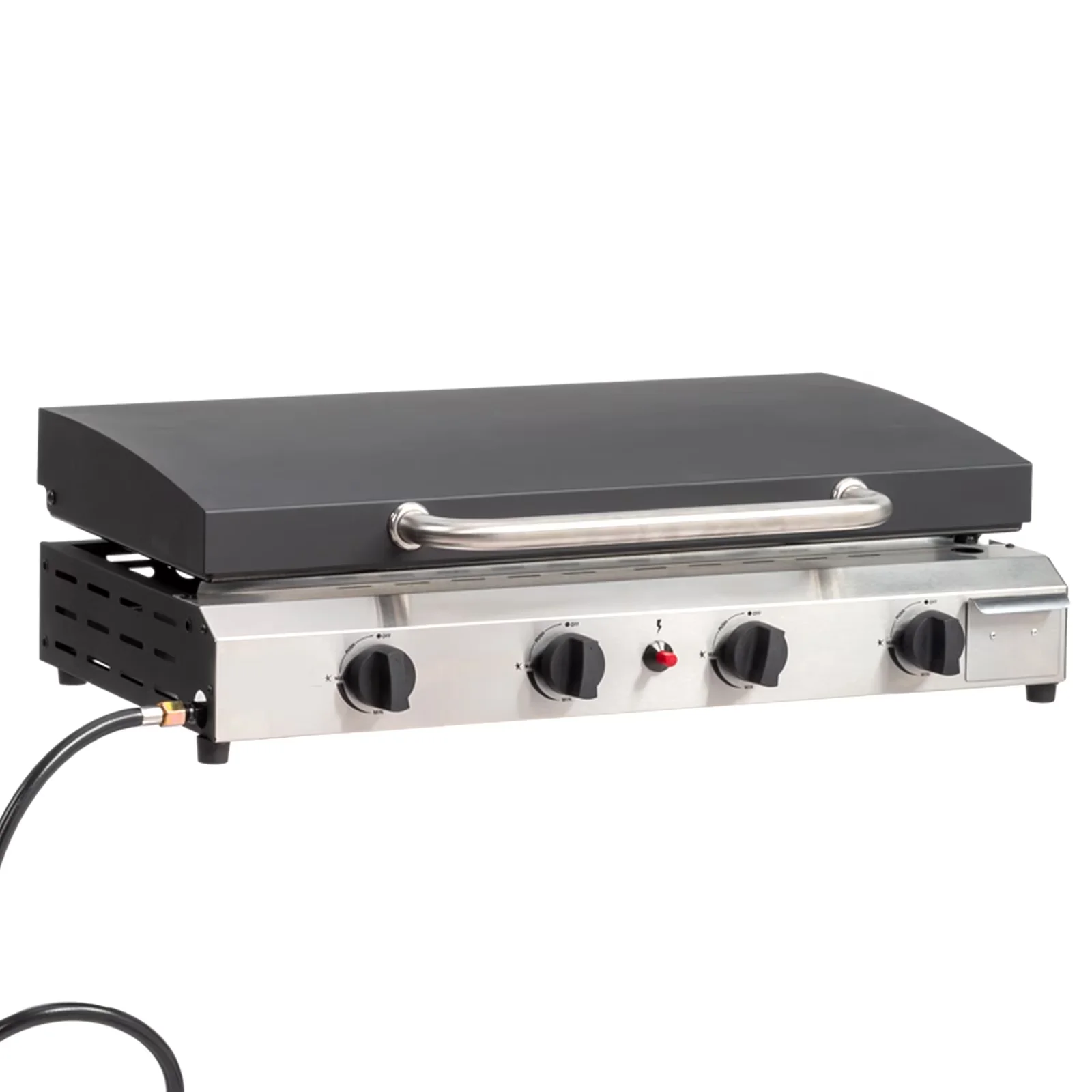 Flat Top Grill Efficient with Portable, 4 Burner - Stainless Steel Black Model B811B5