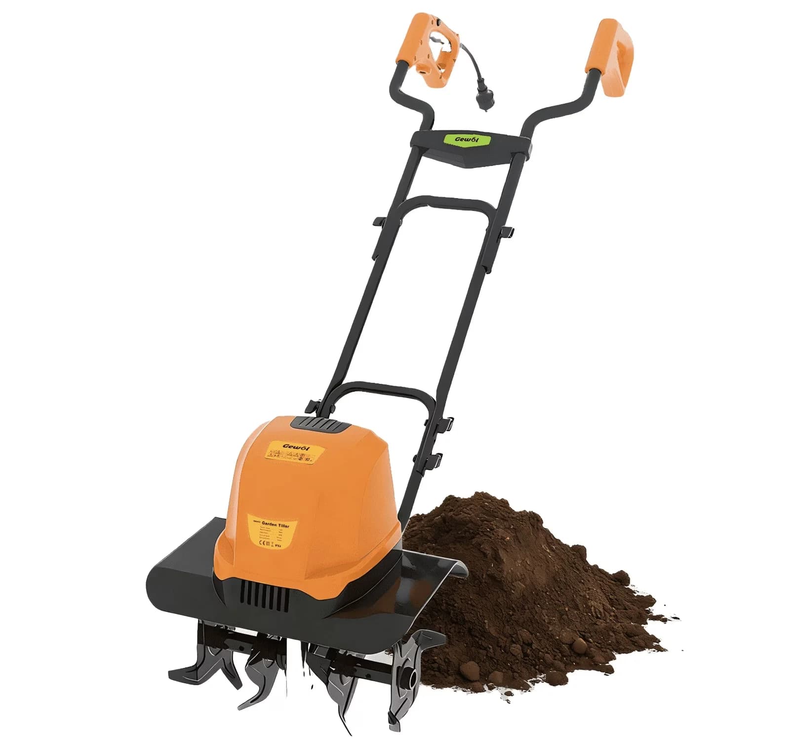 Modern Trillers Cultivator with Electric Tiller, 14 Inch 12 Amp Corded Garden Tiller, 4 Steel Blades Easy to Use for Garden - Model D6C56C