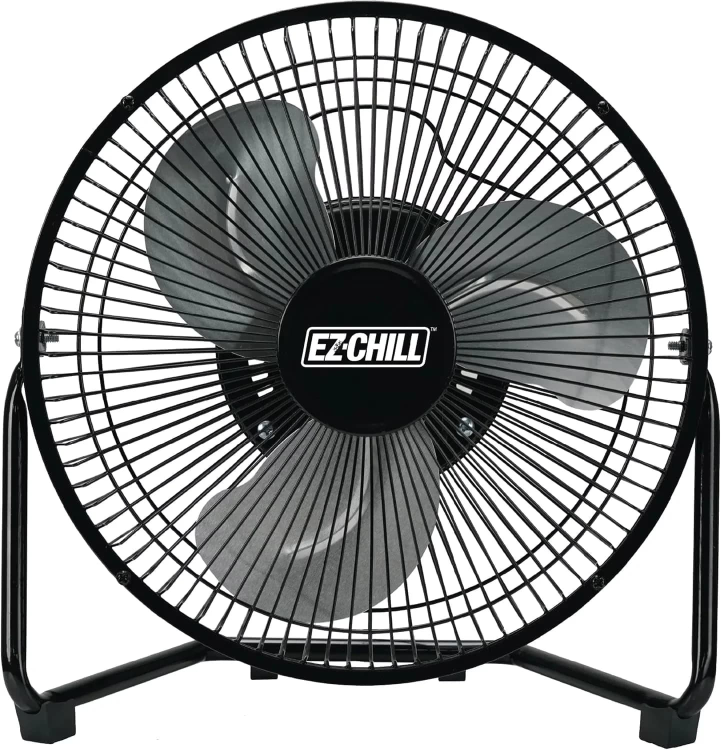 Quality Fans In Cooling with Tilt Mechanism, 3 Speed, 9 in. Desk or Table Fan - Black Metal Model 6DBFB5