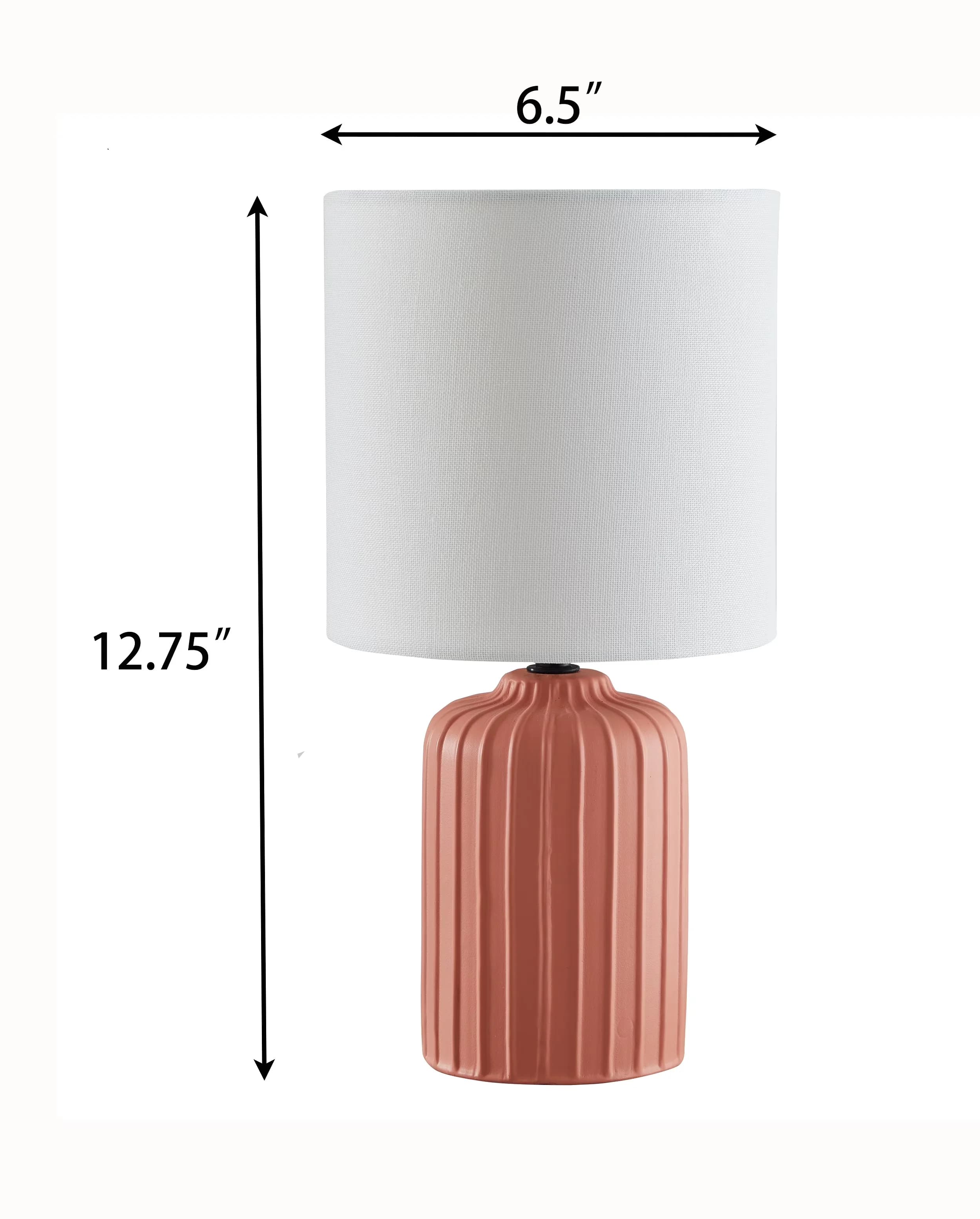 Sleek Lamp with Accent Lamps, Power Outlet, Modern - Red Ceramic 75 Inch Model 15BCB3