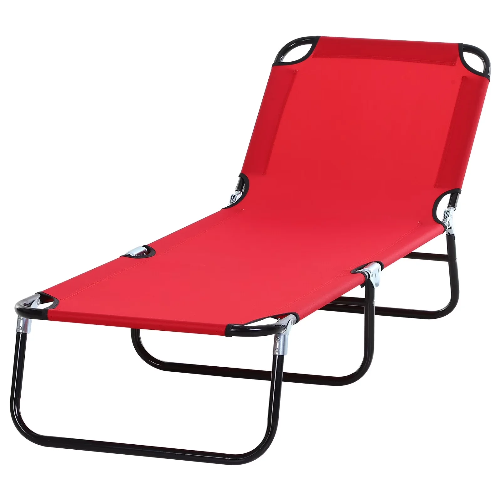 Essential Beach Chair with Water-Resistant, Folding, Steel Frame - Red Model 8F2330