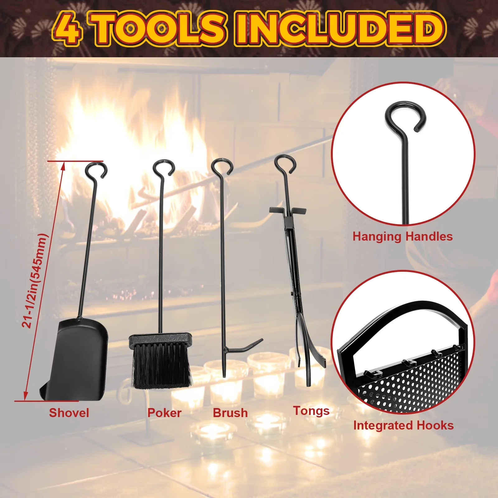 Versatile Outdoor Heating with Modern, Fire Wood Rack 27.5in Tall - Black 27.5 Model 1C5963