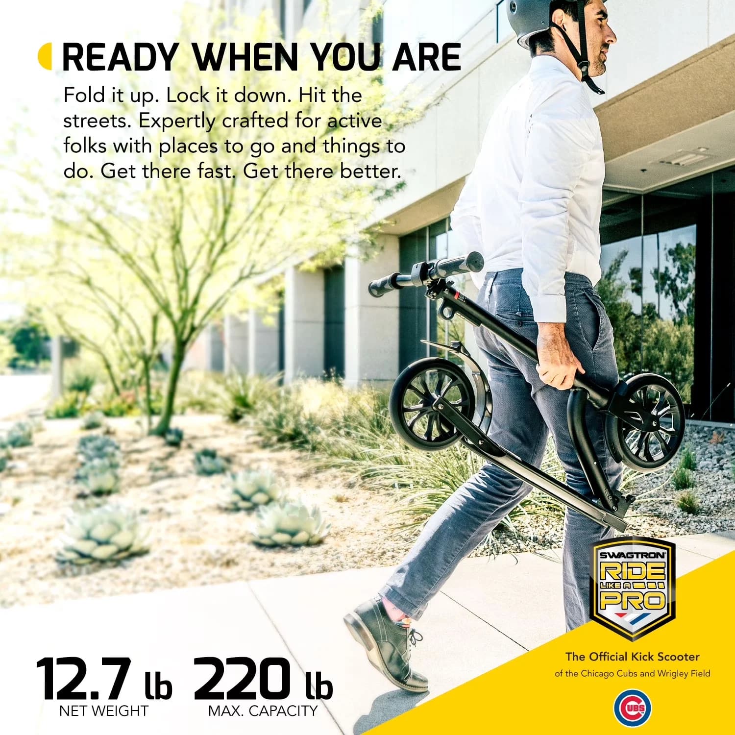 Durable Scooter with Foldable, Lightweight - Black Aluminum Open - Universal Fit Model DD2309