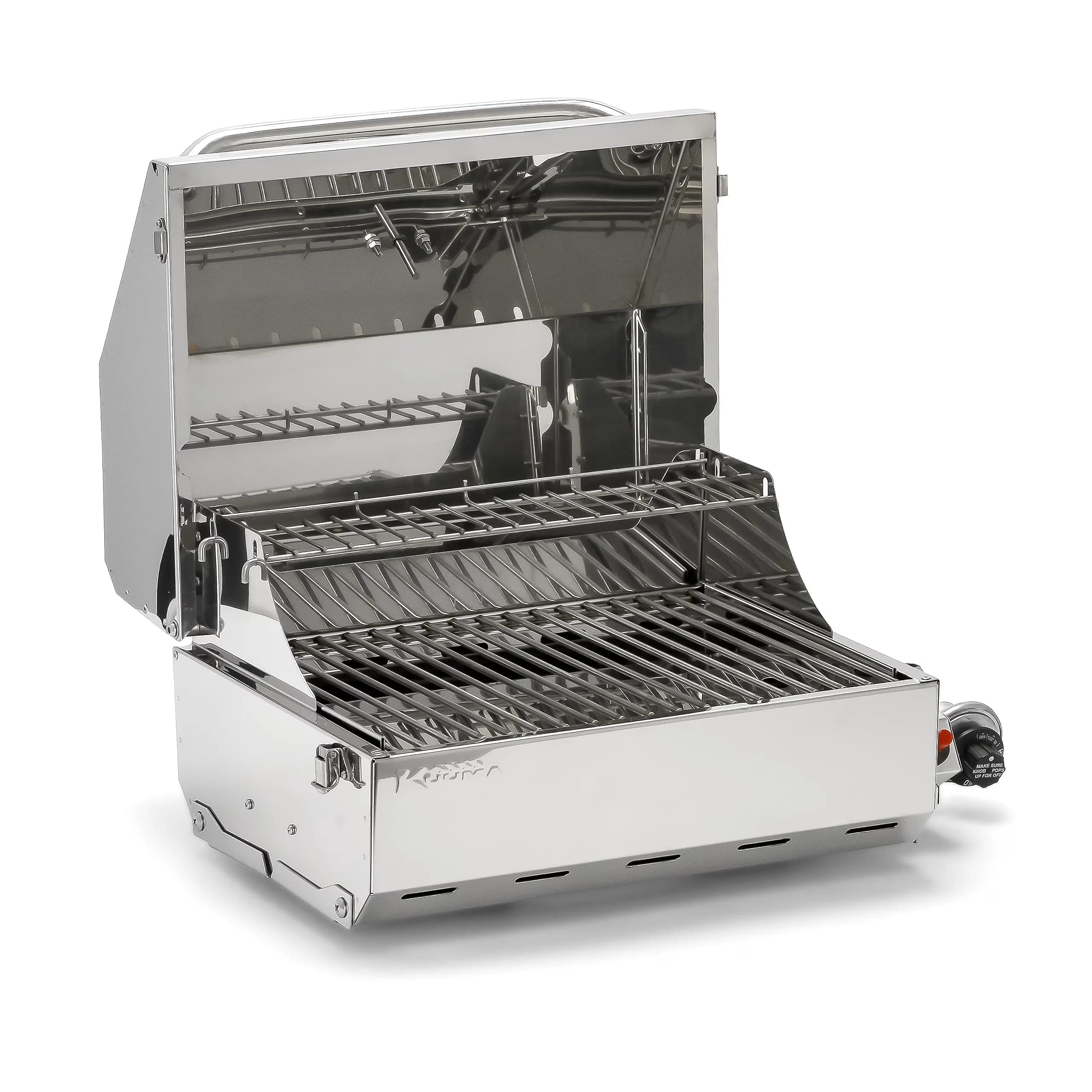 Gas Grill Durable with Foldable Legs, Integrated fold-away legs, Simple control knob - Multicolor As Specified Model 8C6AF7