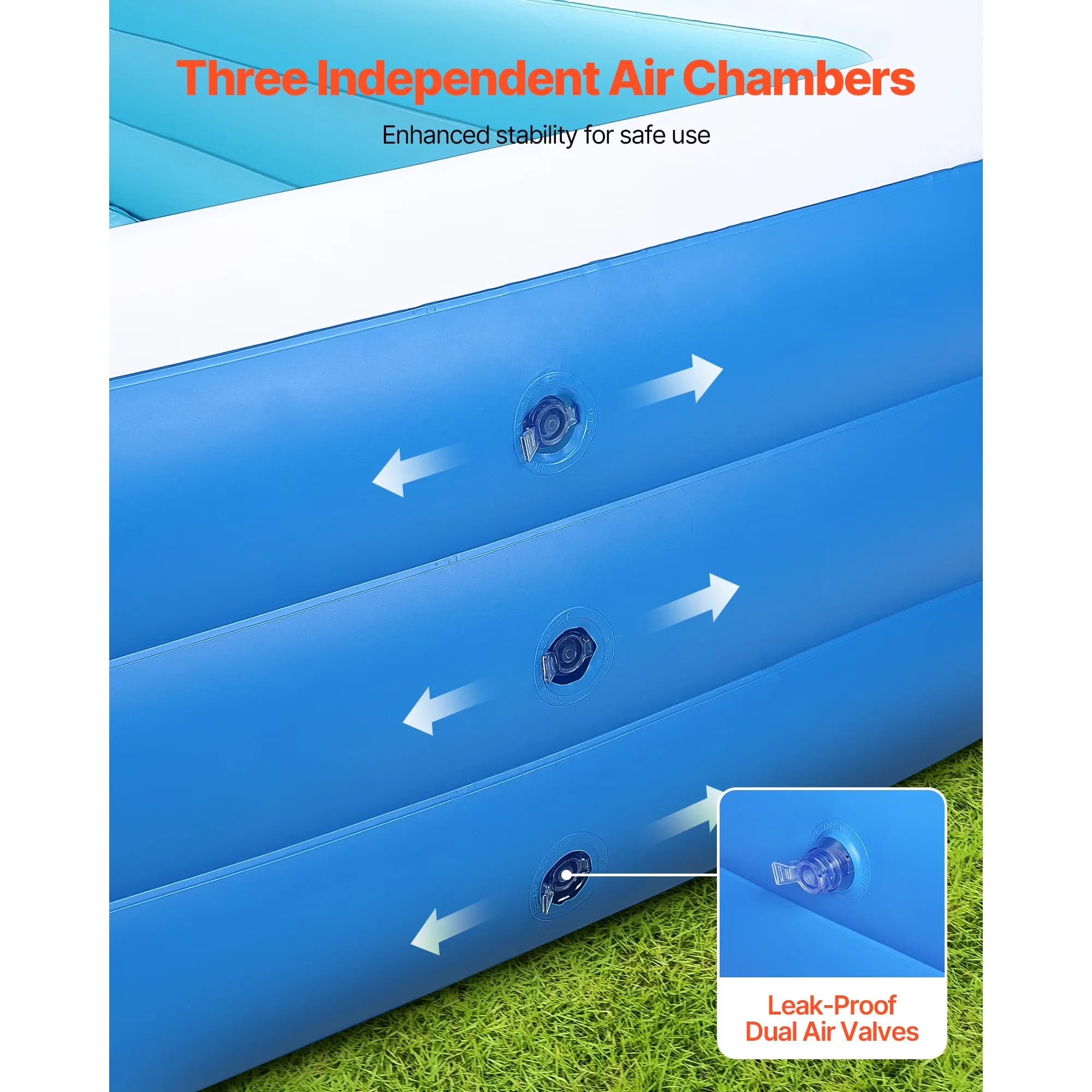 Modern Inflatable Pool with Suitable, Repair Patches - Multicolor for Indoor, Outdoor Model F30FE9