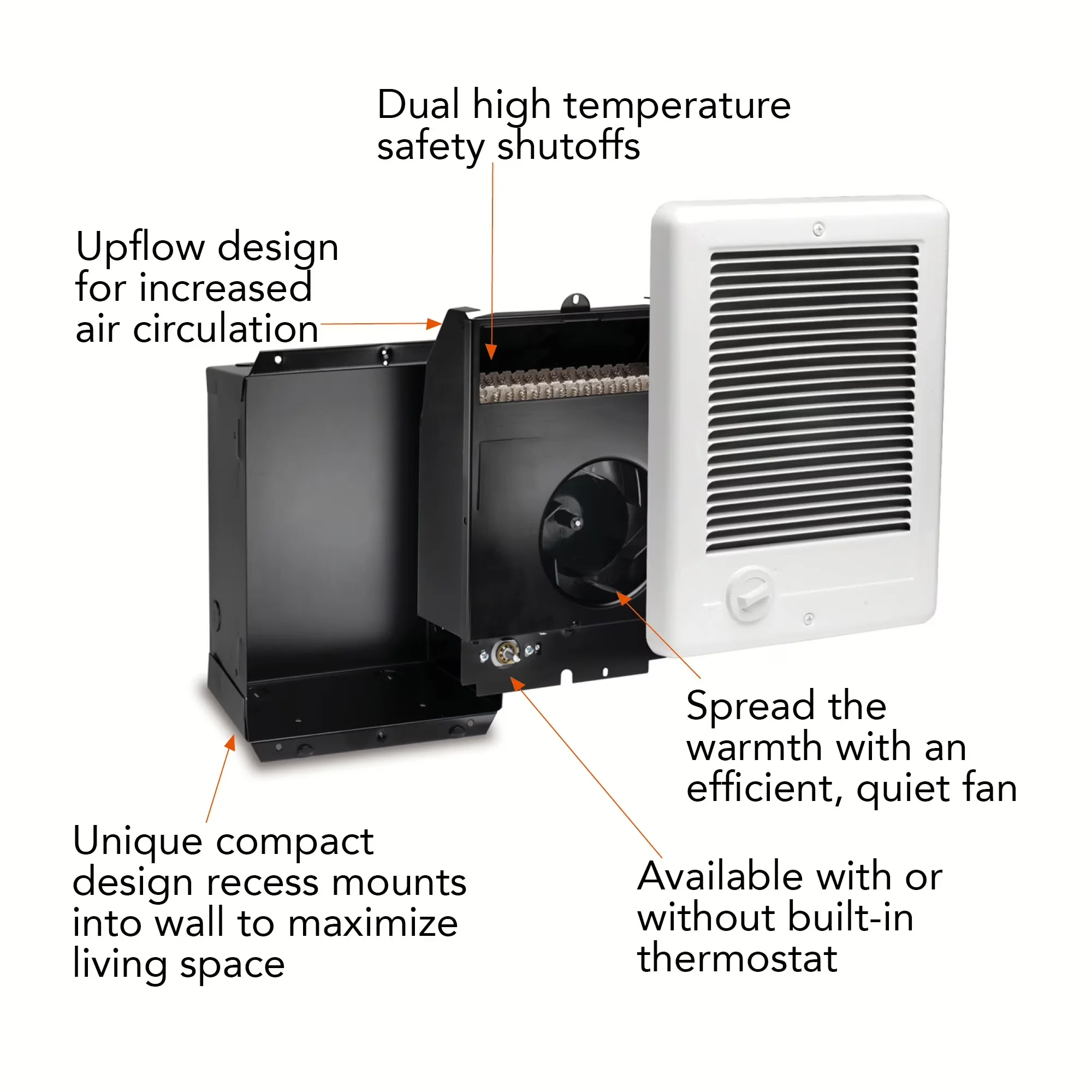 Portable And Electric Space Heater Sleek with 3415 BTU, Automatic Shutoff - White Model 485E13