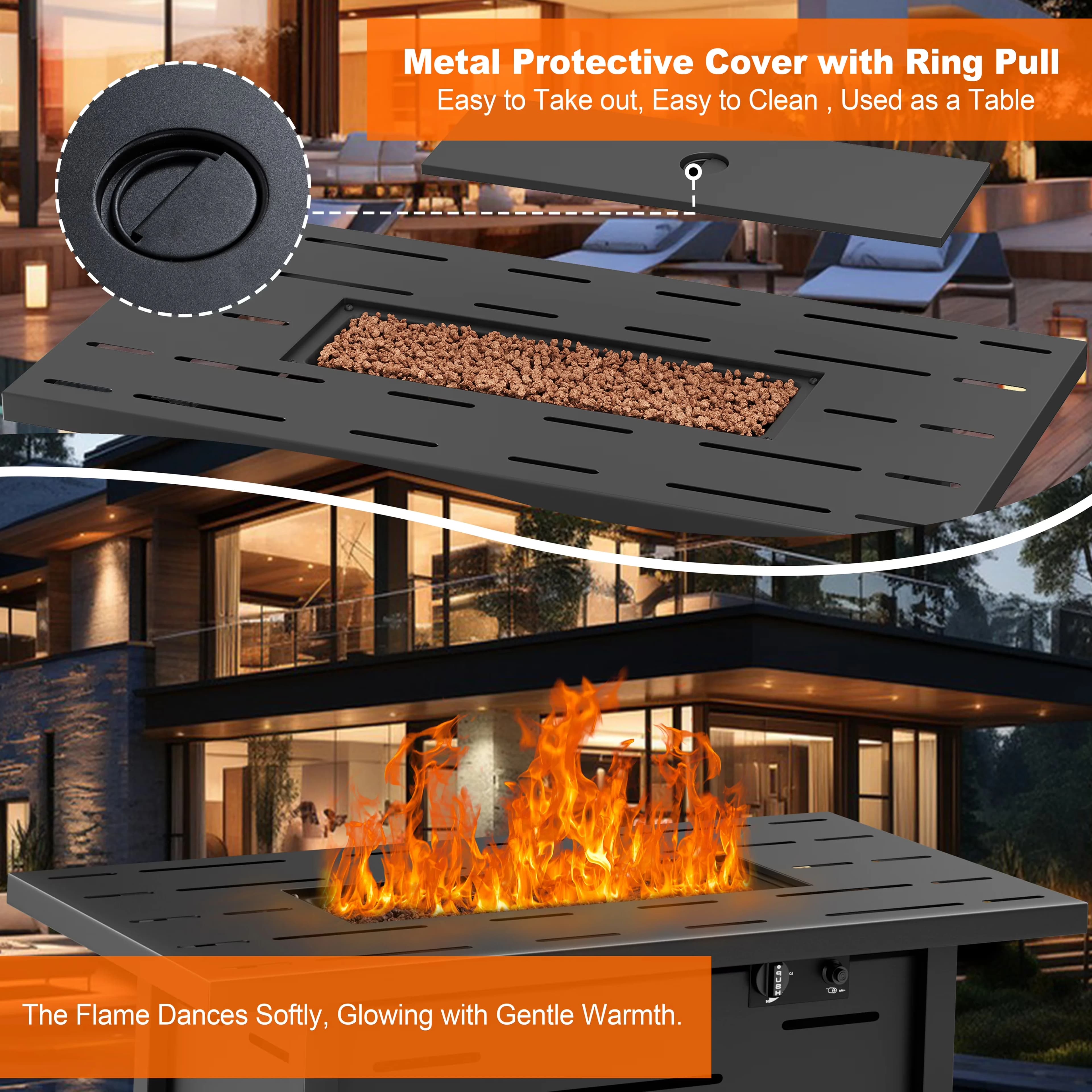 Outdoor Heating Reliable with 50000 BTU, Adjustable Flame - Black Metal Model B6313C