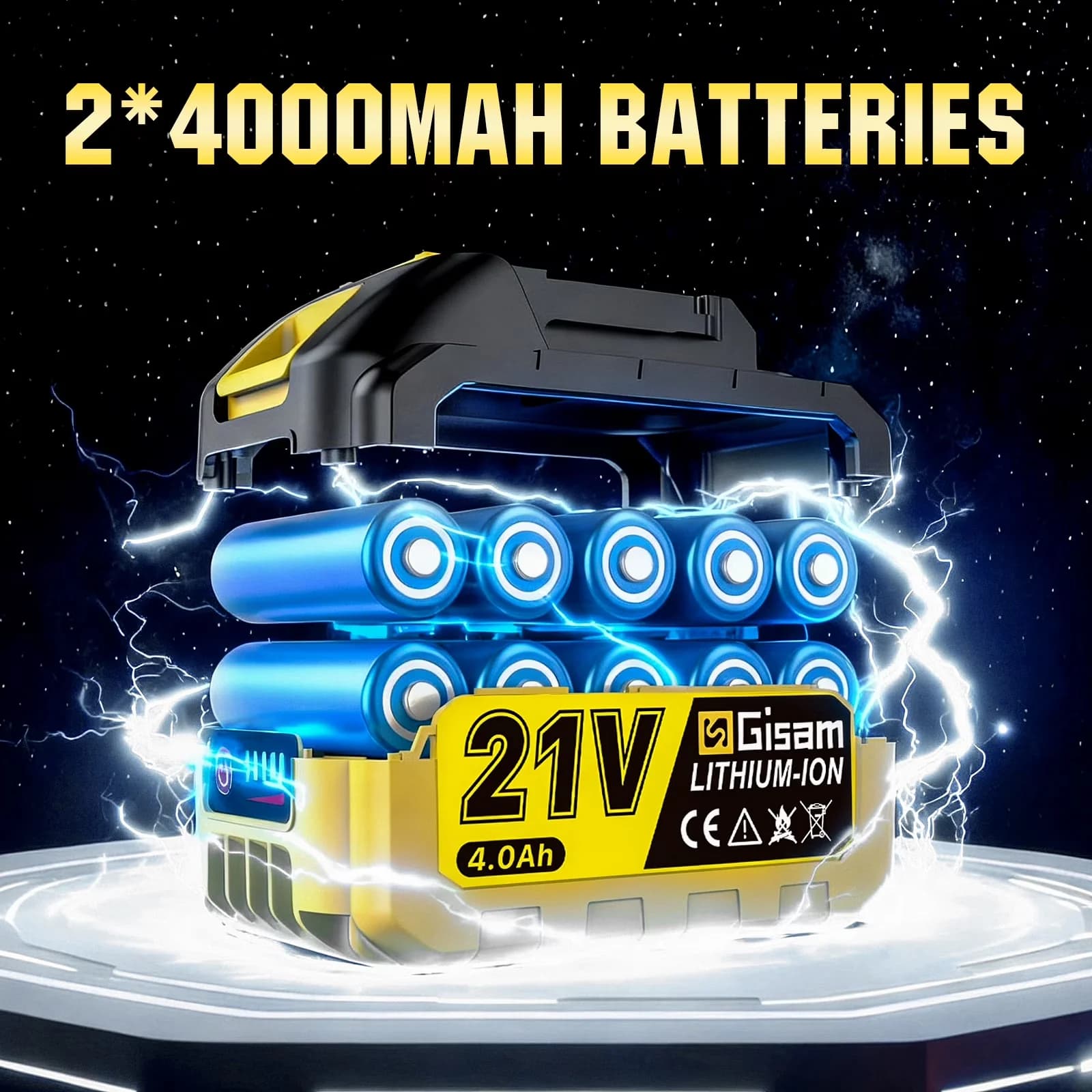 Quality Leaf Blower with Battery, 2 X 4.0Ah Batteries - 800CFM - Ergonomic Design Model ECCD2F