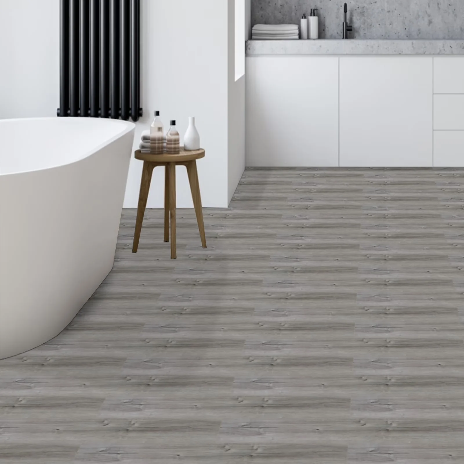 Classic Grey Vinyl Flooring Vinyl Plank Flooring with Waterproof, Easy To Clean - Pvc Gray Model 5DC26F