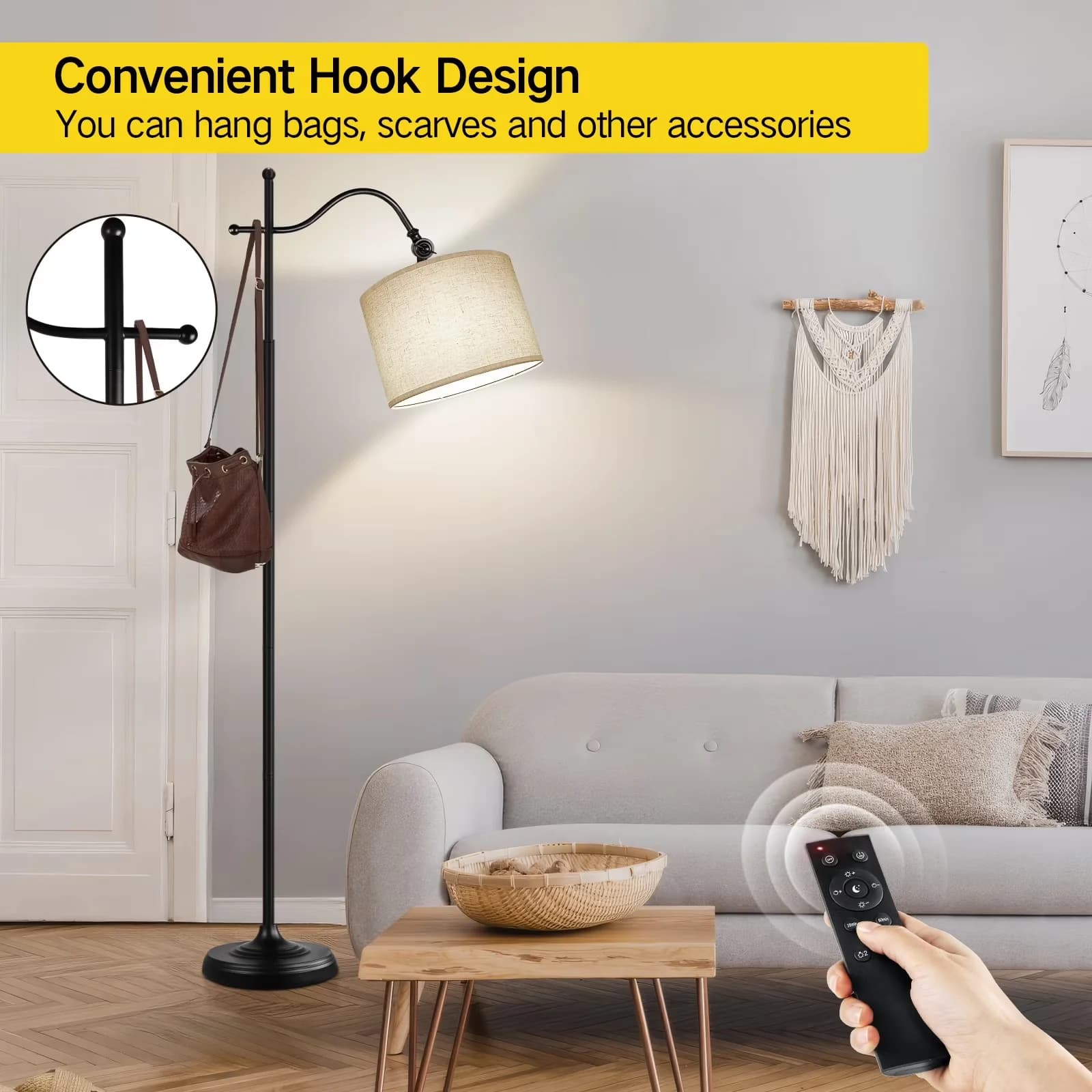Lamp Essential with LED, 9W, Standard Lamps - Black Metal Floor - Durable Build Model 636743