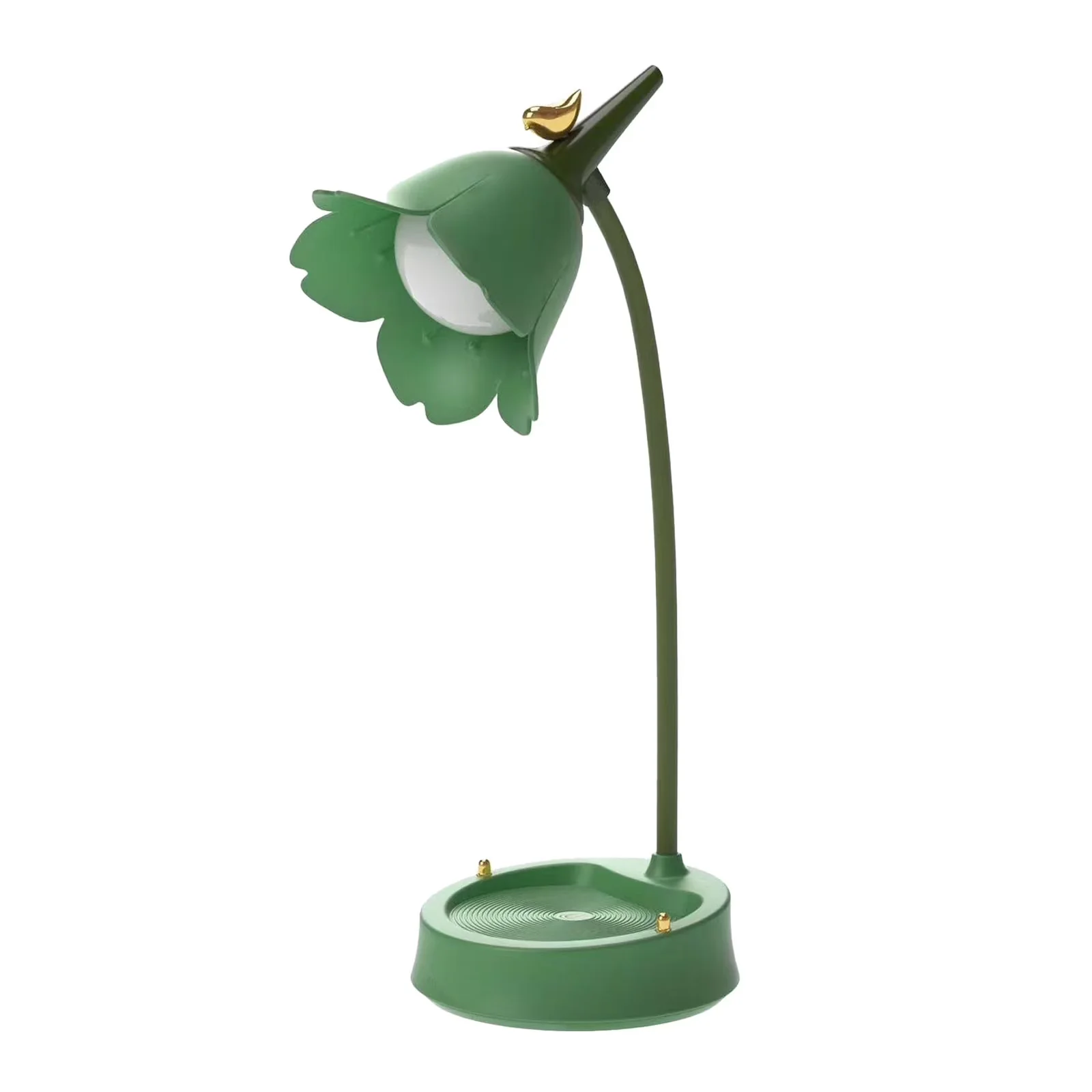 Desk Lamp Sleek with LED, Battery - Pink Abs, Pp Flower - Contemporary Style Model 9E0122