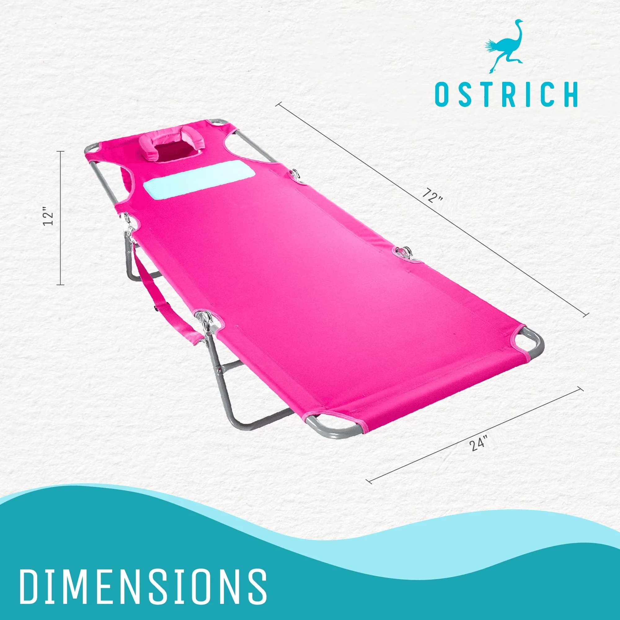 Classic Beach Chair with Weather-Resistant, Comfort Lounger & Chaise Sunbathing, Pink - Pink Model 84ECFE