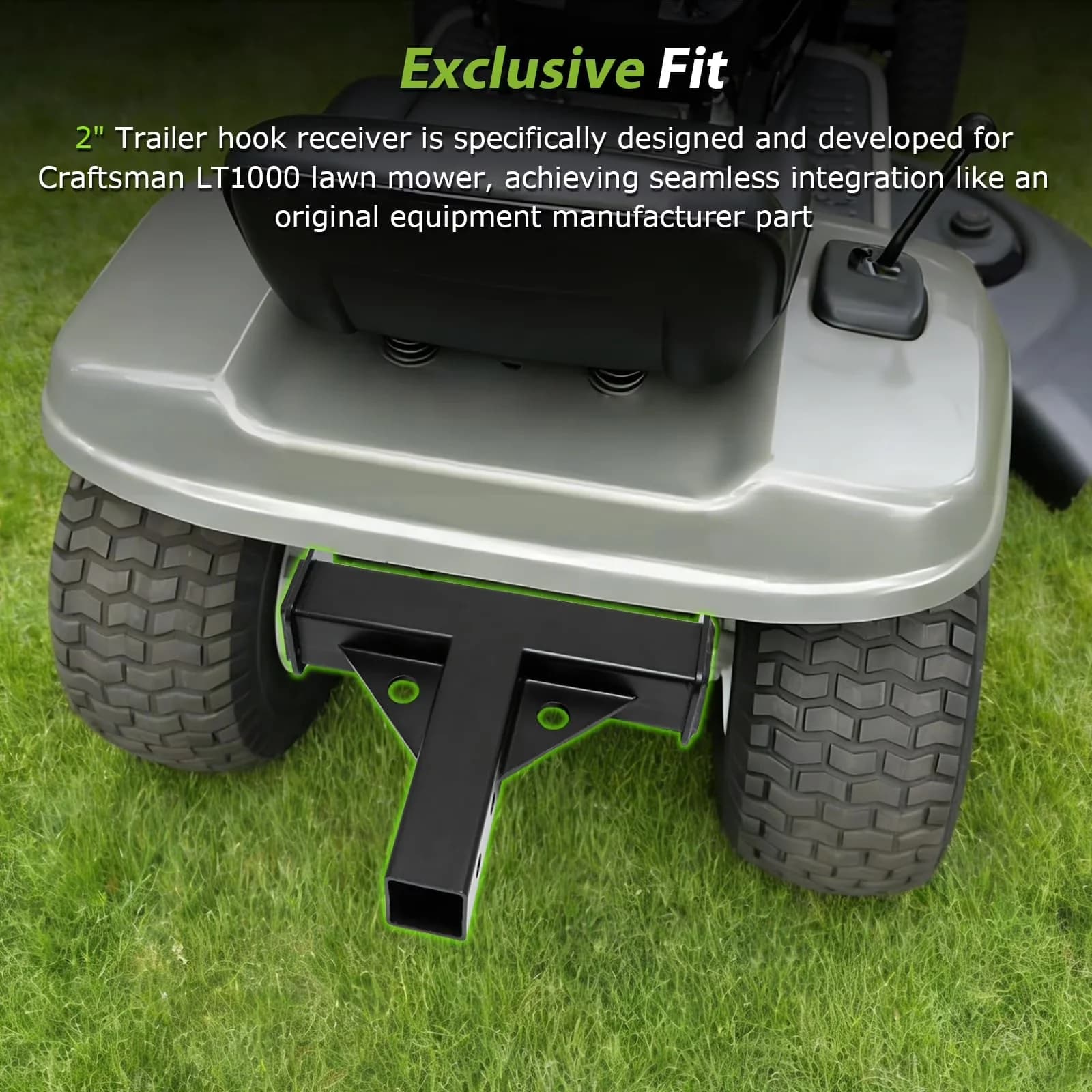 Quality Riding Lawn Mower with 2" Trailer Hook Receiver - LT1000 - Premium Collection Model ECF2C0