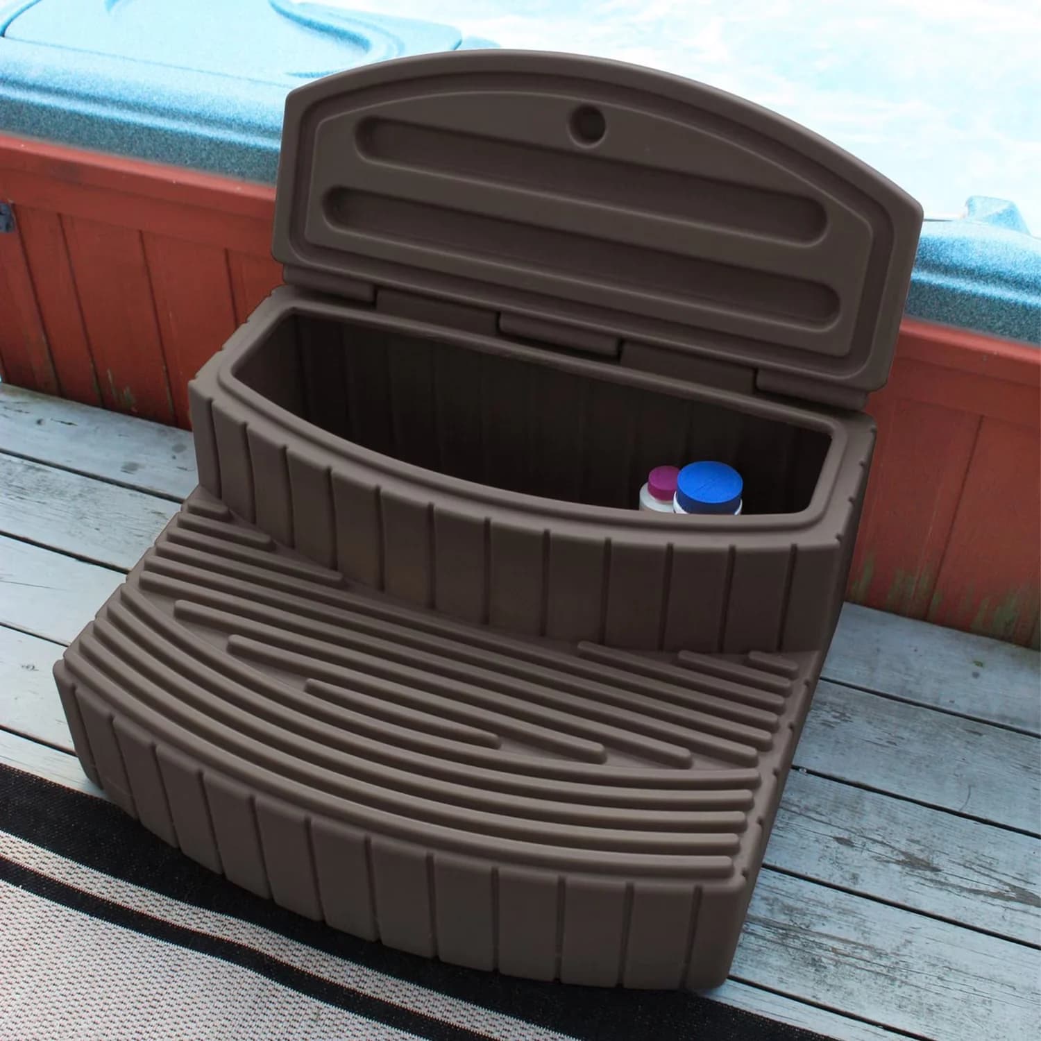 Hot Tub Reliable with Anti-Slip, Oak, Lightweight and portable design - Resin Model 63EF69