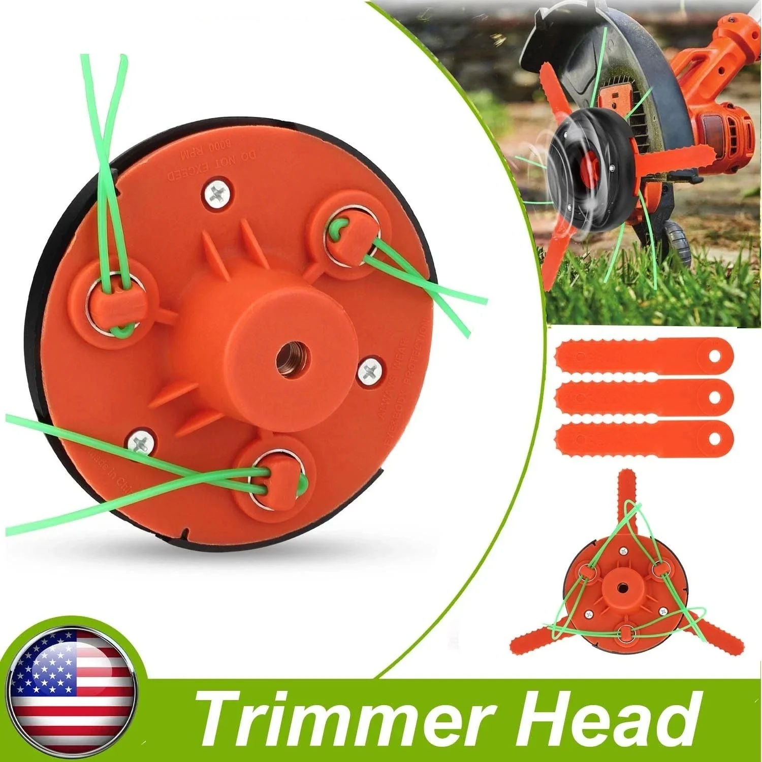 Stylish Replacement Parts Accessory with Universal Replace Trimmer Head for Garden - Model 1900F9