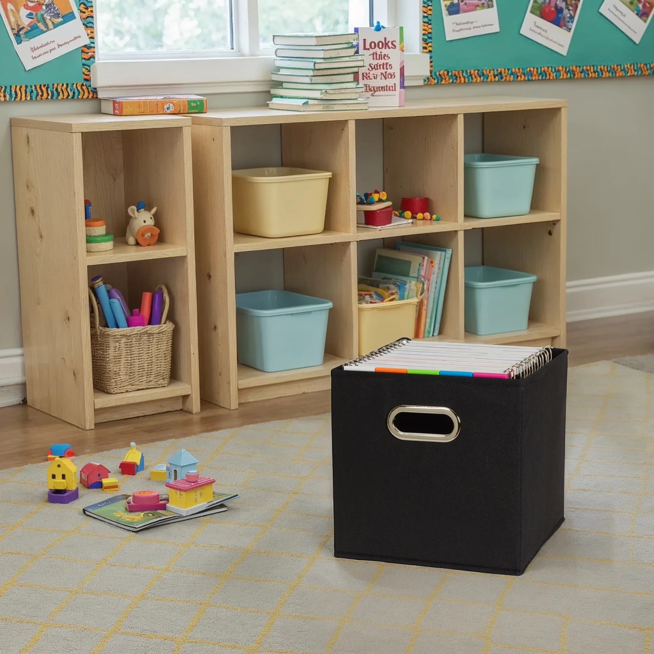 Garage Storage Supply Innovative with Collapsible, Stackable and Foldable, Classic Design - Black Pp Non Woven/Cardboard Model 1D861C