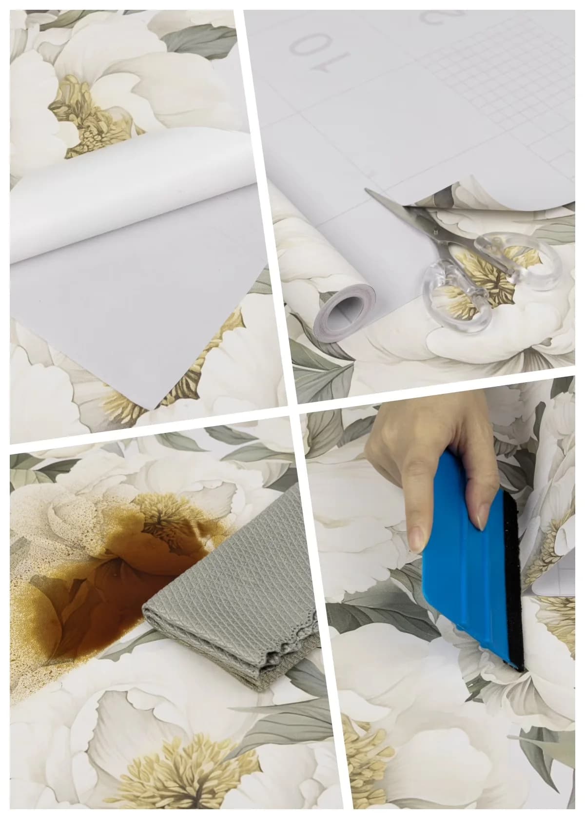 Wallpaper Professional with Easy To Clean, Removable, Durable - White Pvc Model 9FB761