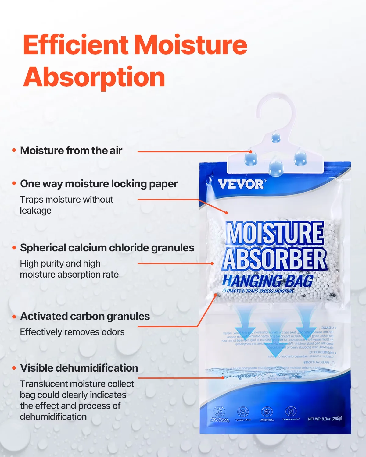 Reliable Dehumidifier with Bathrooms, Bedrooms, Hanging Moisture Absorber - Model 0B25F7
