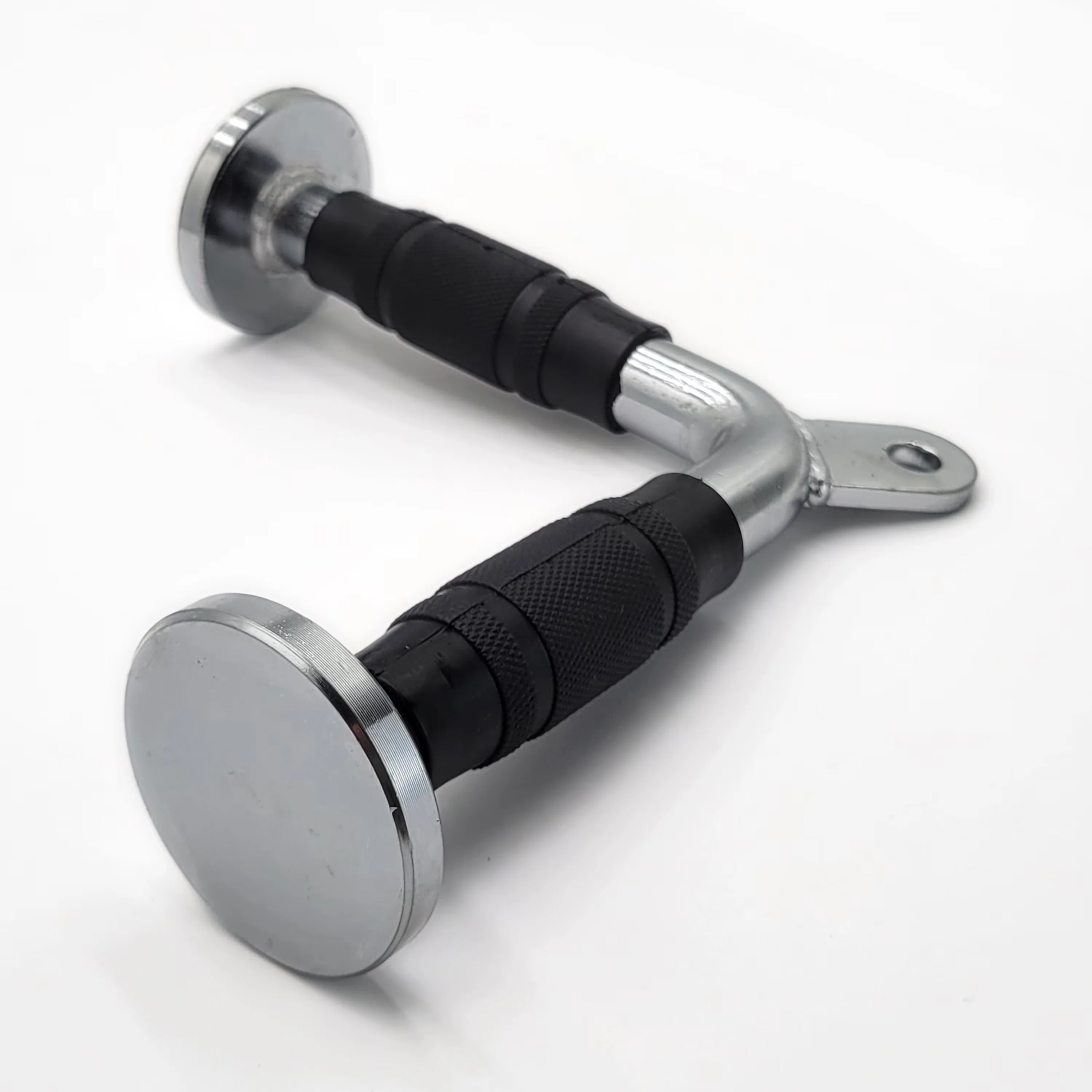 Premium Home Gym Accessory with Heavy Duty, Deluxe Tricep Press Down Bar - Silver Steel Model 98FB7A