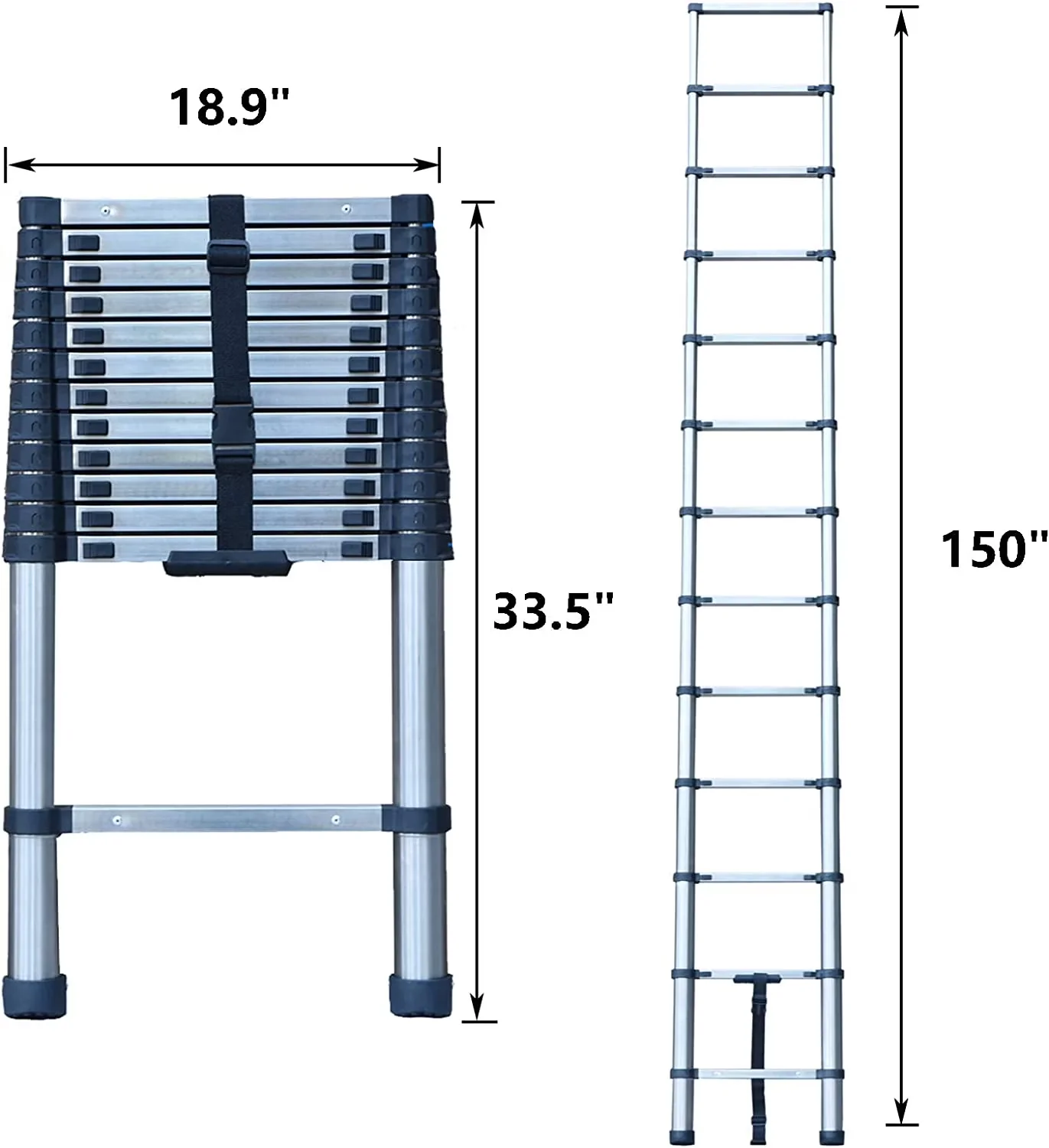 Reliable Ladders And Step Stool with Adjustable, Safety Grates, Telescoping - Black Stainless Steel for Rv Model 0E3539