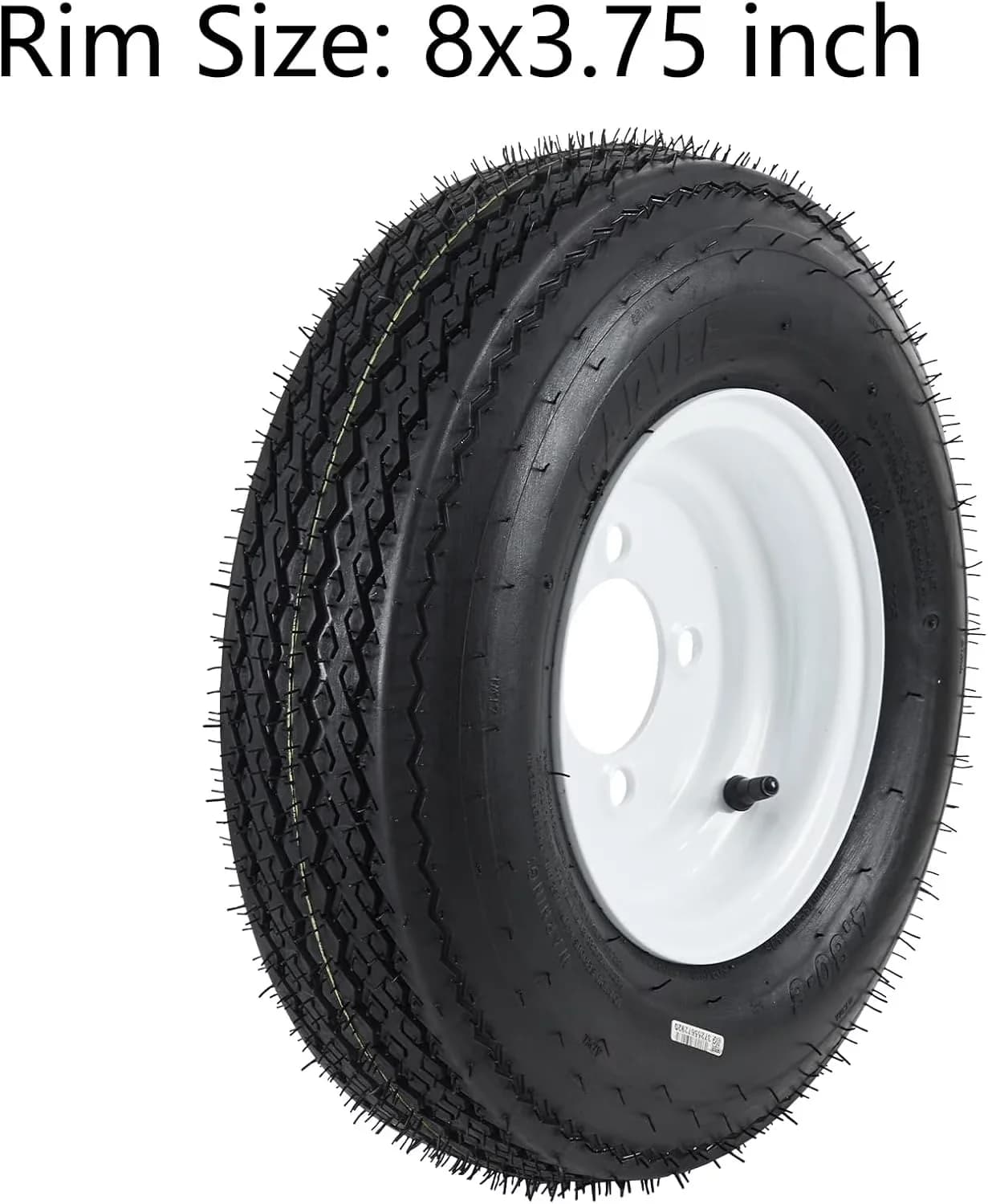 Essential Lawn Mower Tire with Durable Construction, 4 Lug, white wheels - Model 6284BF