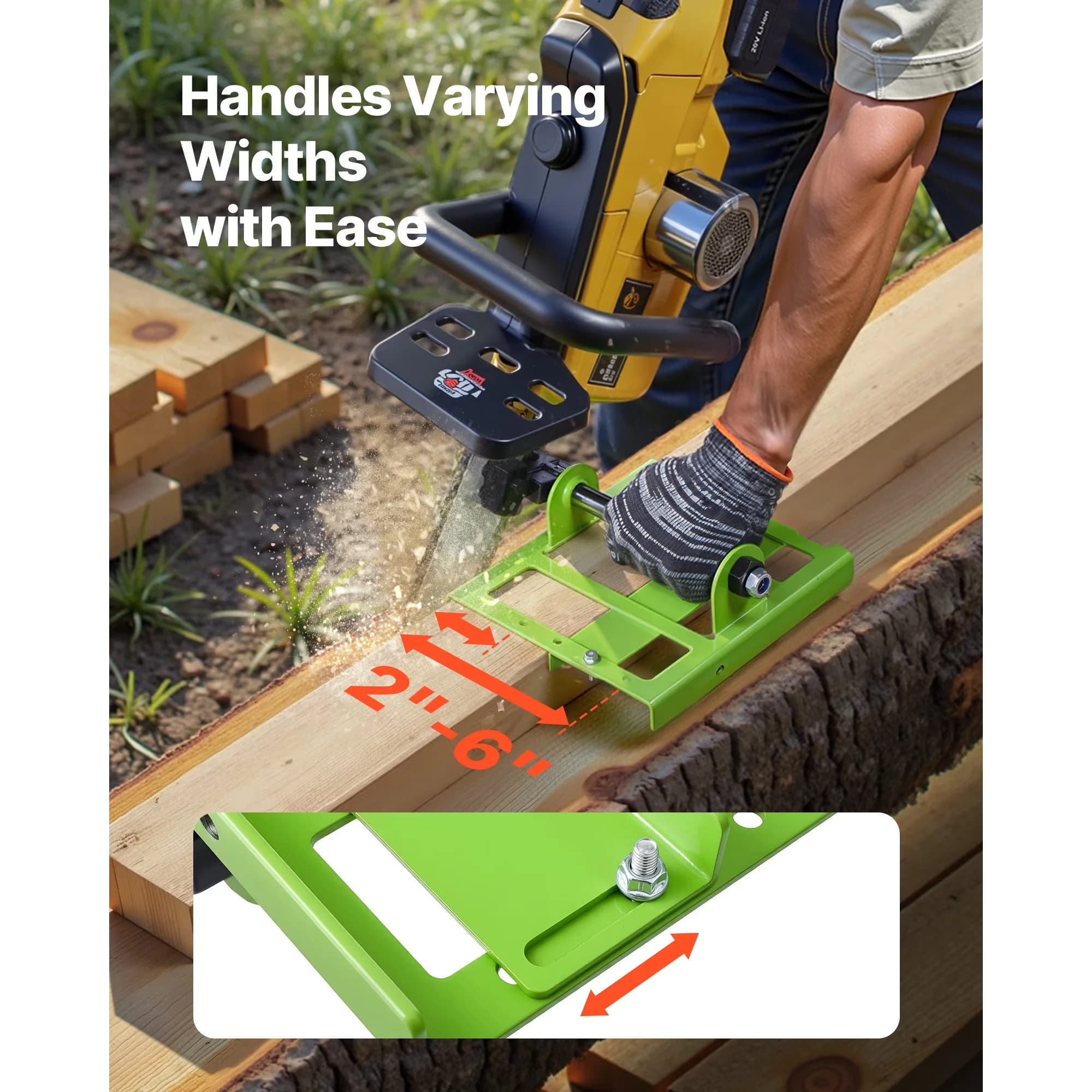 Chainsaw Essential with Adjustable Mill, Vertical Lumber Cutting Guide, 2-6 in Width - Multicolor Model DD9A7B