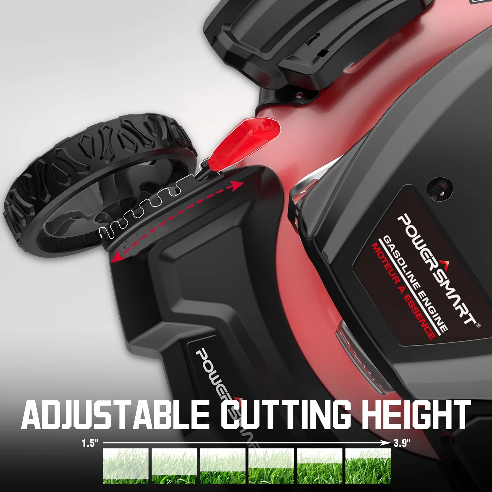 Premium Push Mower with Adjustable Cutting Height, Mulching, 2-in-1 Side Discharge & Mulching - Red Model 83AE94