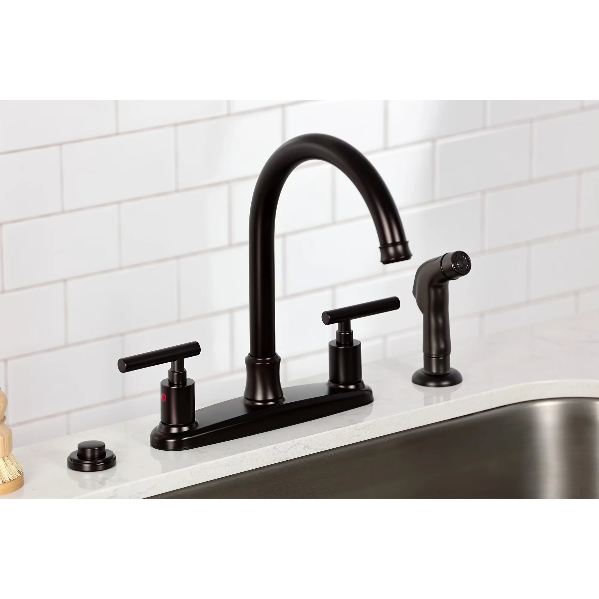 Stylish Kitchen Renovation with Easy Installation, Oil Rubbed Bronze - Brass;Ems Bronze Model E340F7