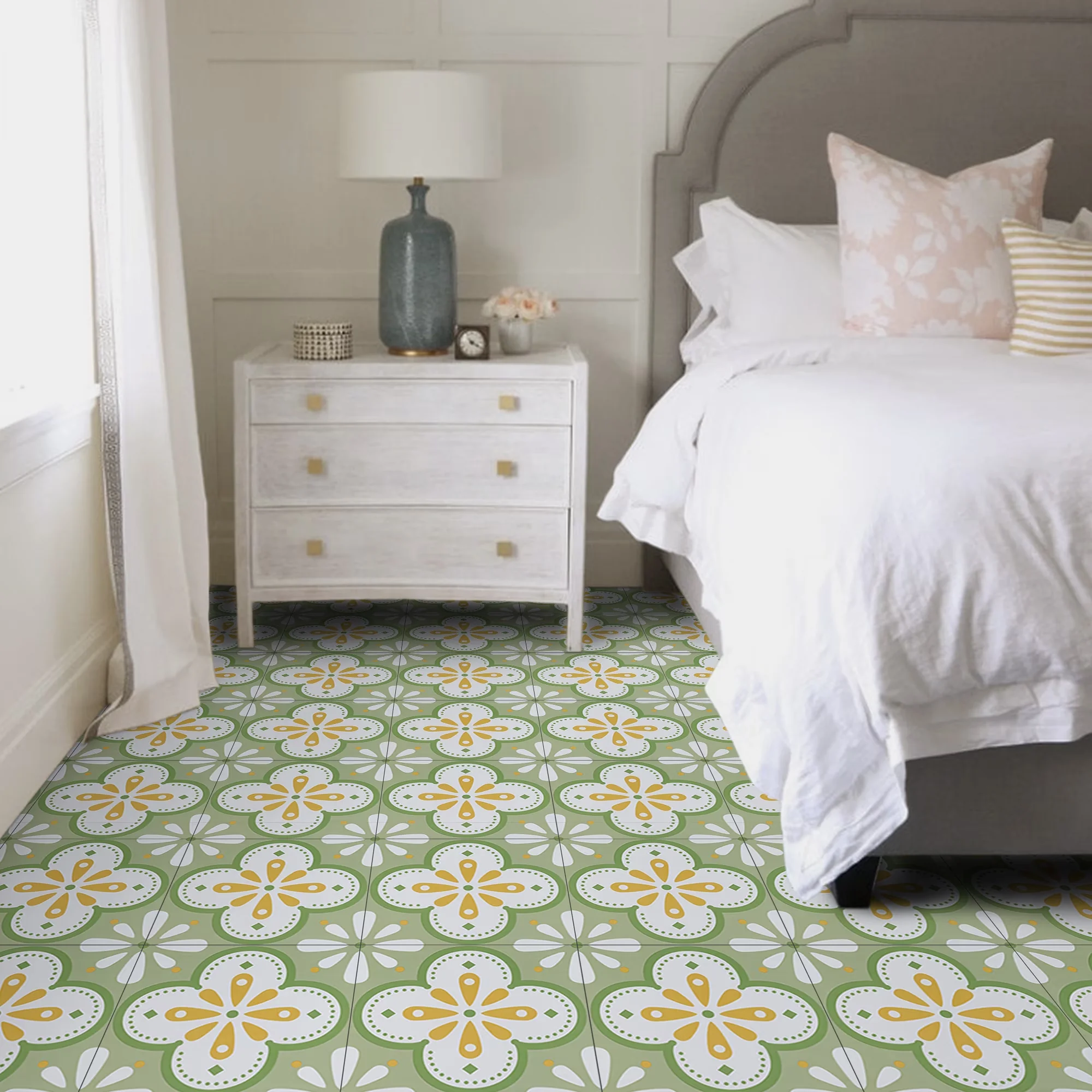 Grey Vinyl Flooring Vinyl Plank Flooring Classic with Waterproof, Coverage: 10 square feet, Size: 12in x 12in x 1mm (10Pcs/Pack) -... Model 4946FA