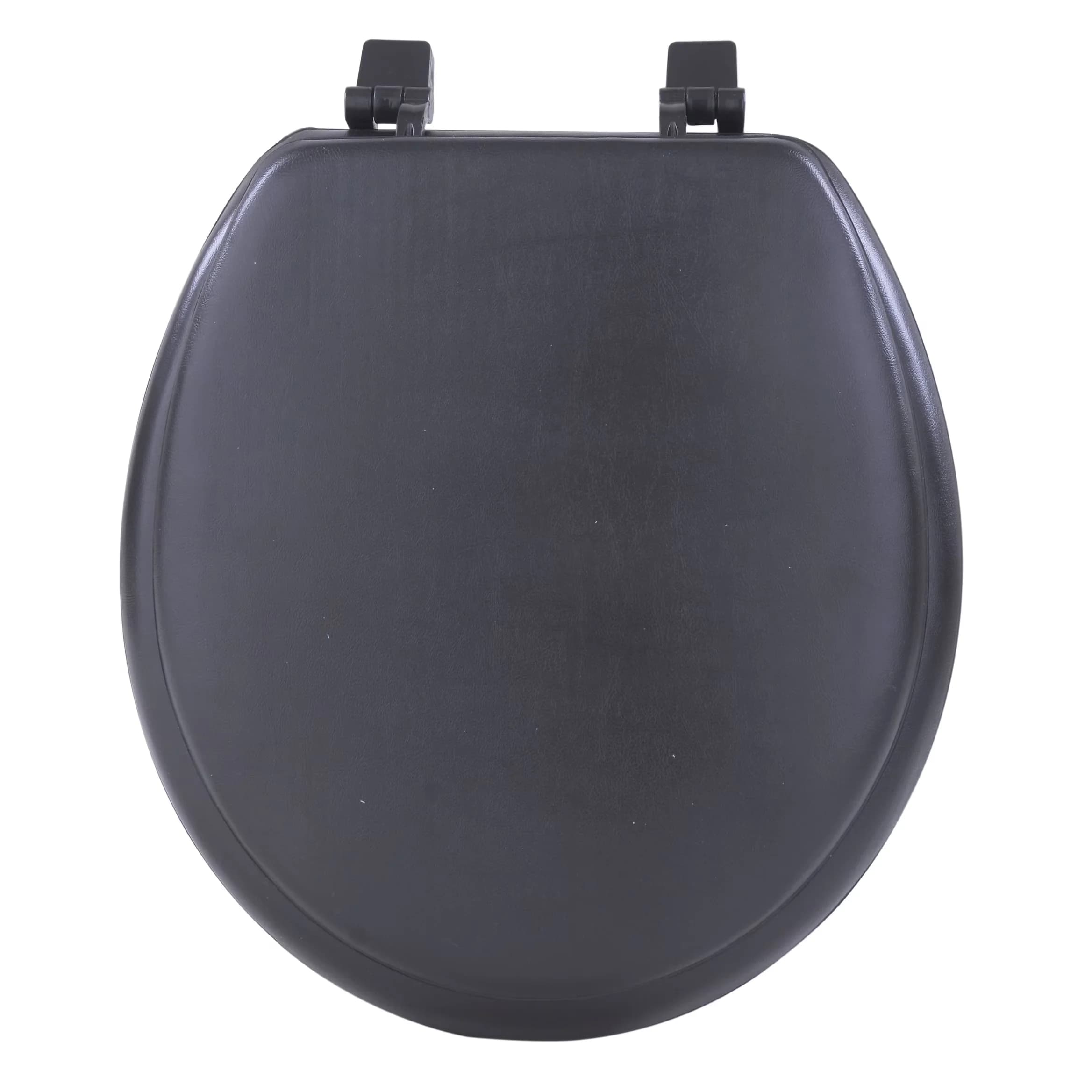 Premium Toilet Seats And Lid with Adjustable, Close, Black - Black Vinyl Model 0C2EA1