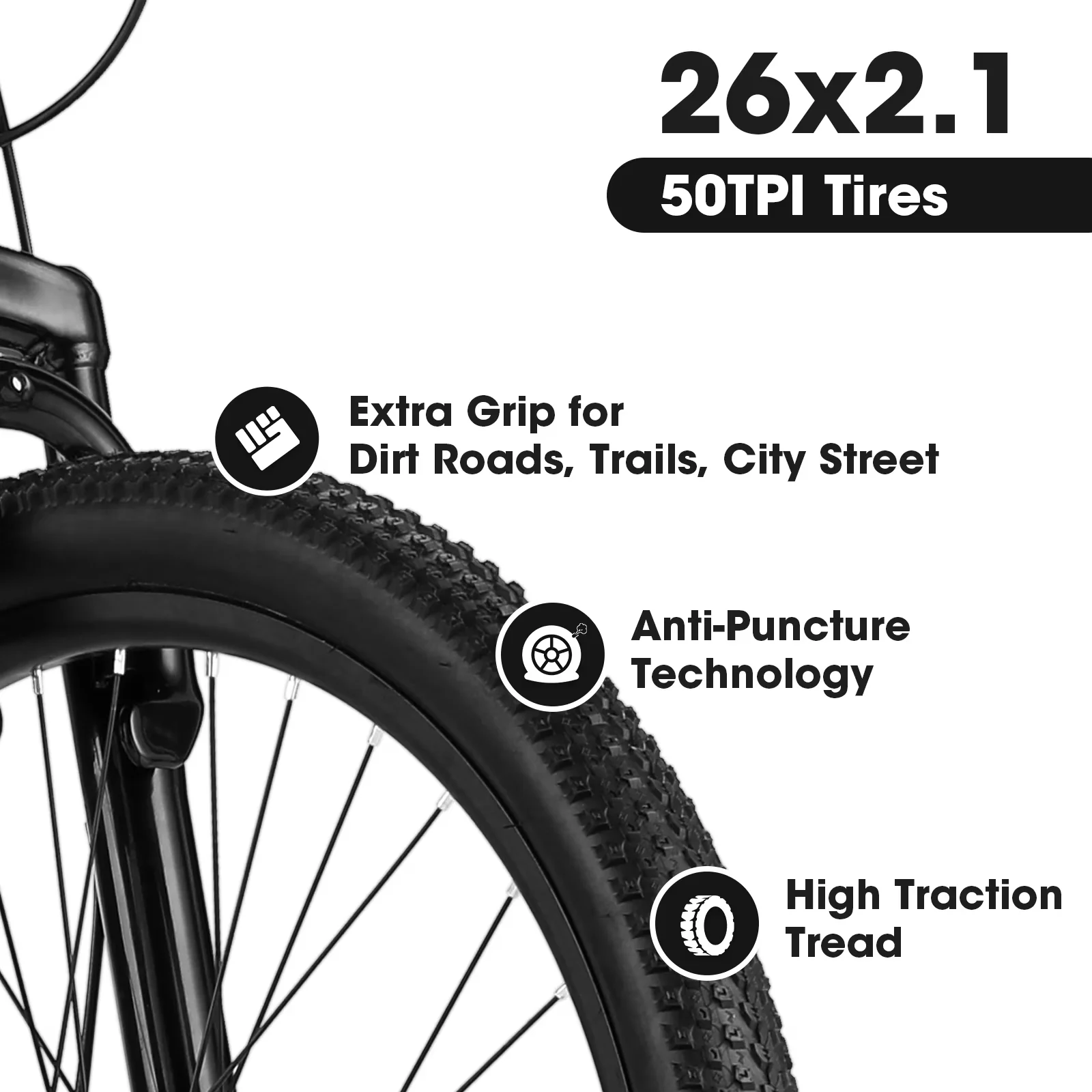 Essential Mountain Bike with Lightweight, Powerful Dual Disc Brake Women's 26" - White Model 864AEA