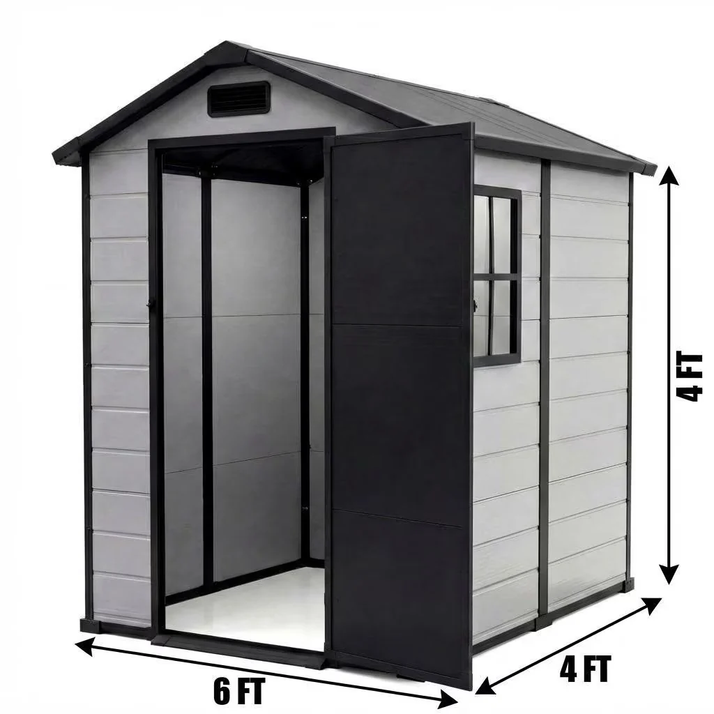 Reliable Shed with Uv Resistant, Impact-Resistant, Waterproof - Plastic White for Patio Model 51B7F7