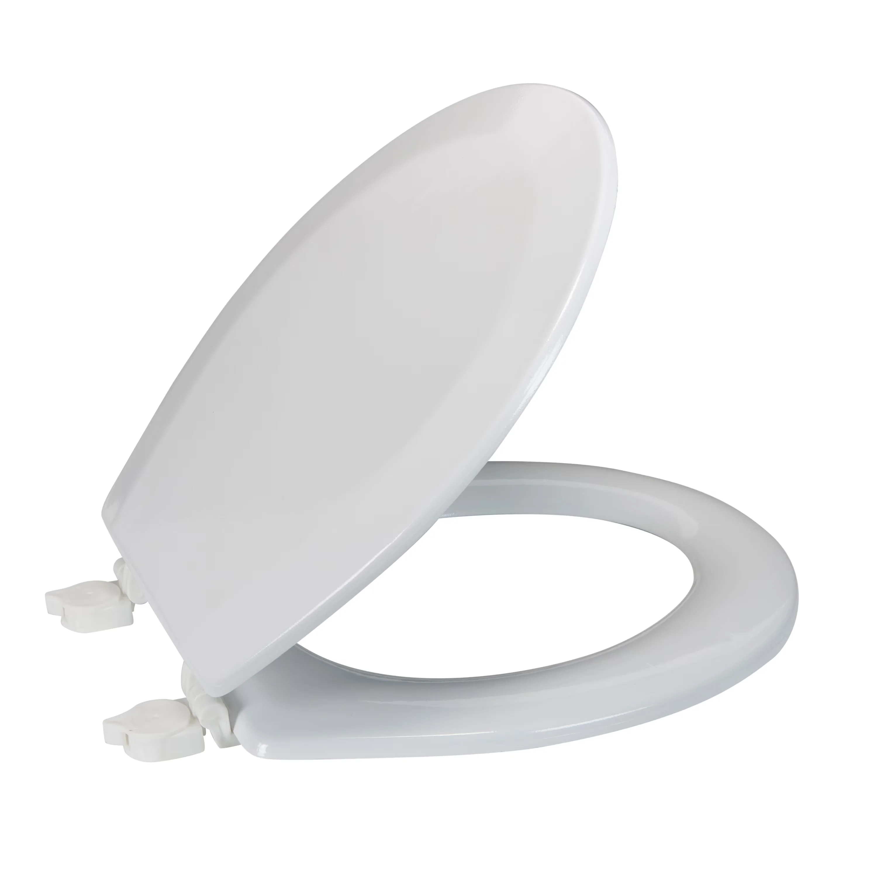 Classic Toilet Seats And Lid with Adjustable, Adjustable non slip hinges, Fits 16.5" Toilet Seats - Wood White Model E7718B
