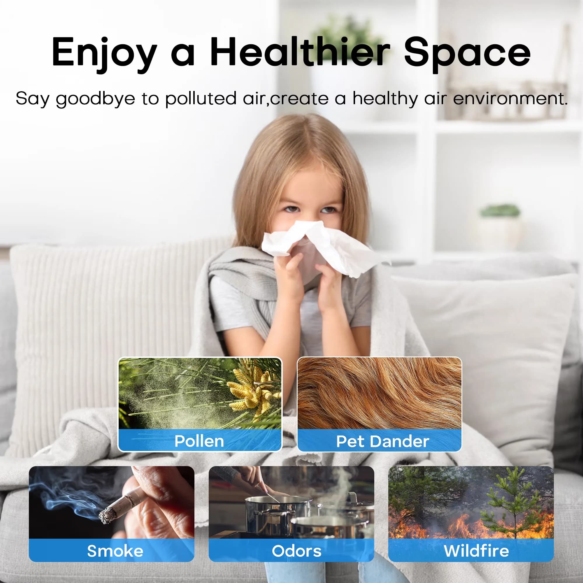 Reliable Air Purifier with Filter Change Indicator, Purifiers - White for Home Model 552E5C