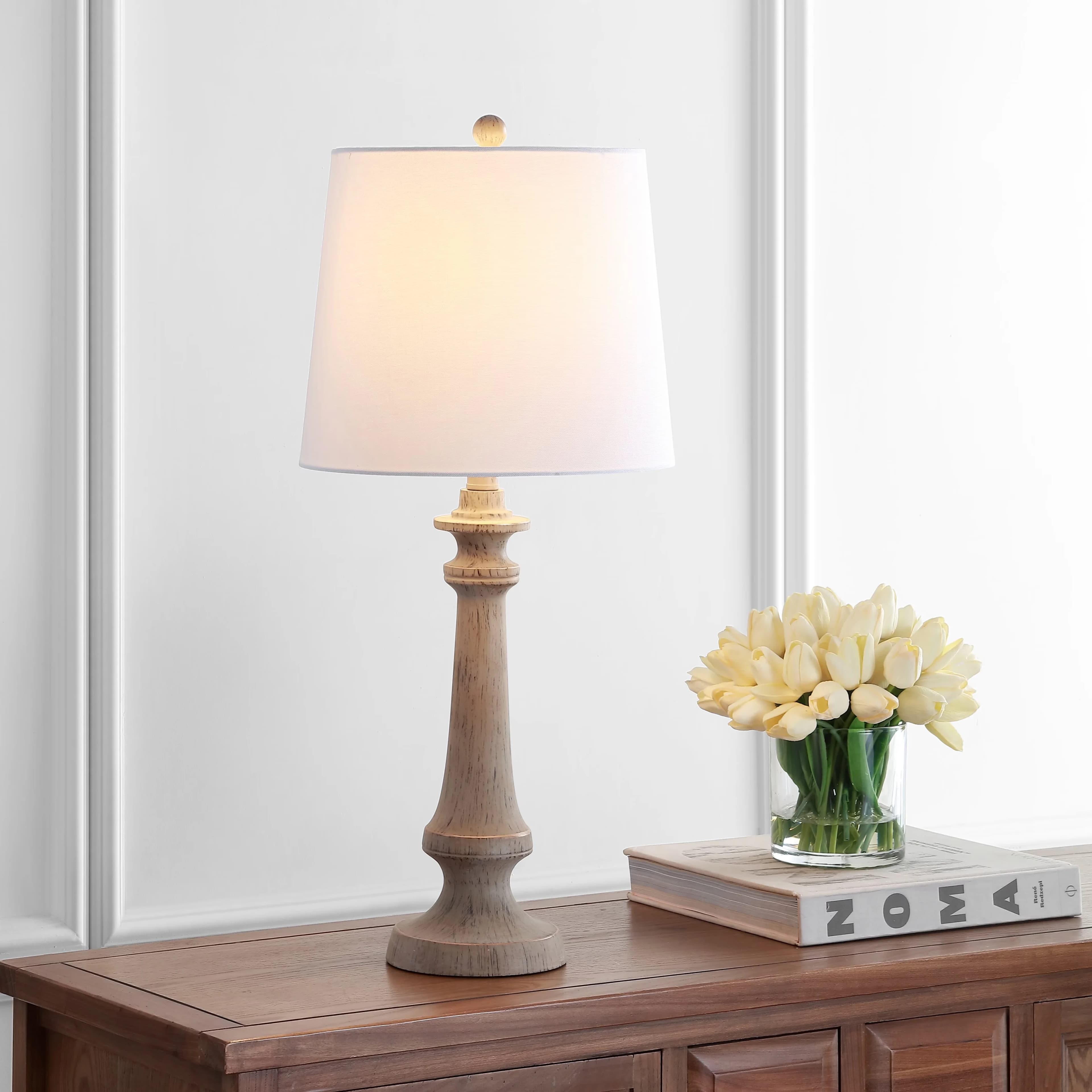 Quality Table Lamp with LED, Farmhouse, Standard Lamps - Wood Brown 28 in Model CA188D