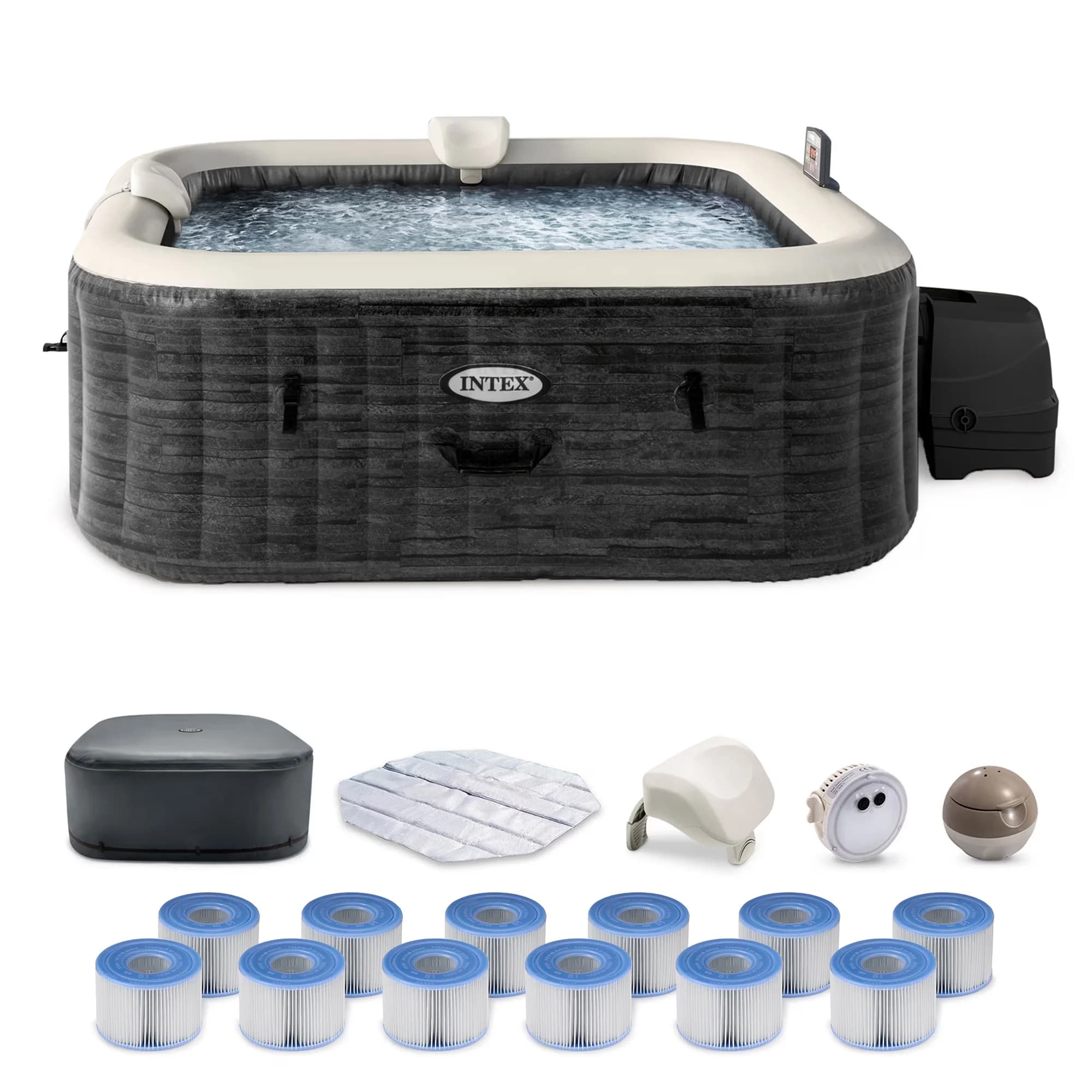 Hot Tub Essential with Puncture Resistant, w/ Filter Cartridge (12 Pack), 94x28" - Gray Model DB639B