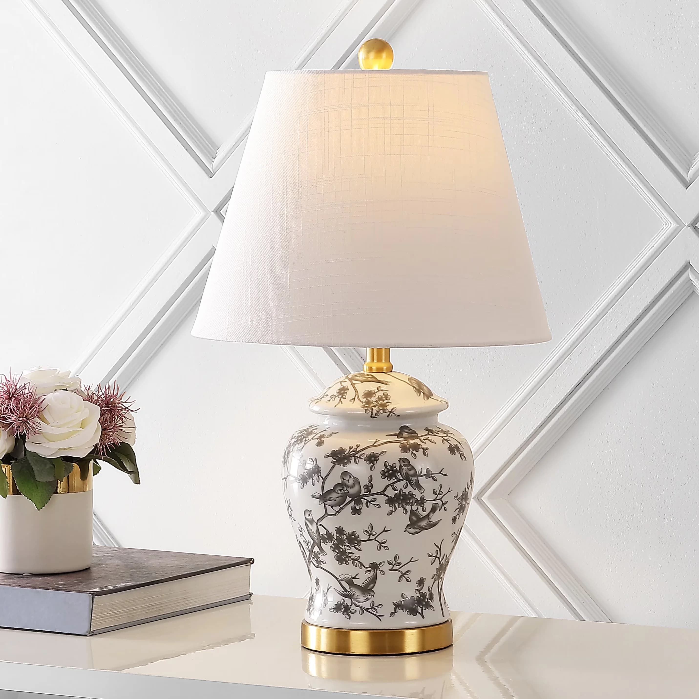 Table Lamp Modern with LED, Energy Efficient, Gray/White - Gray Iron JYL3005C Model DD4E52