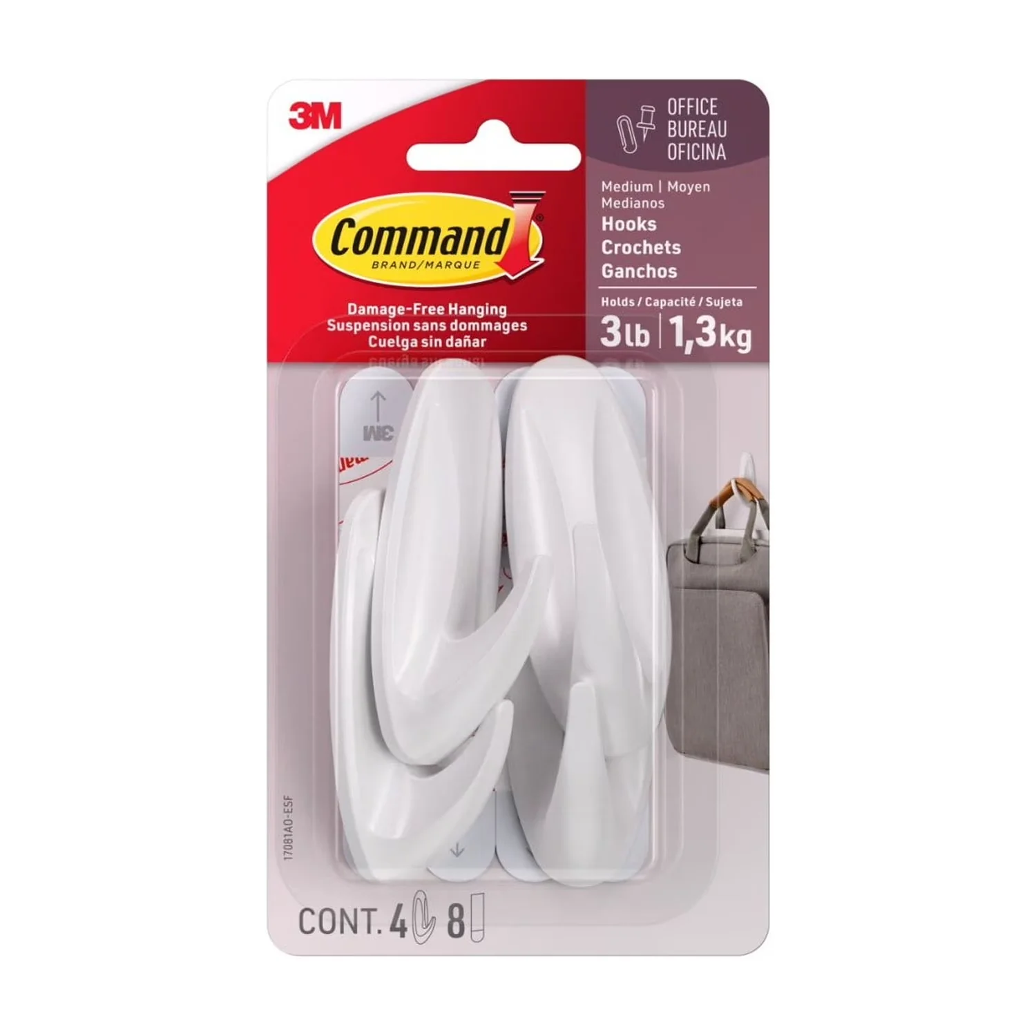Damage-Free Hanging Versatile with Wall-Mountable, Easy Installation - Plastic White Model 6F8B4C