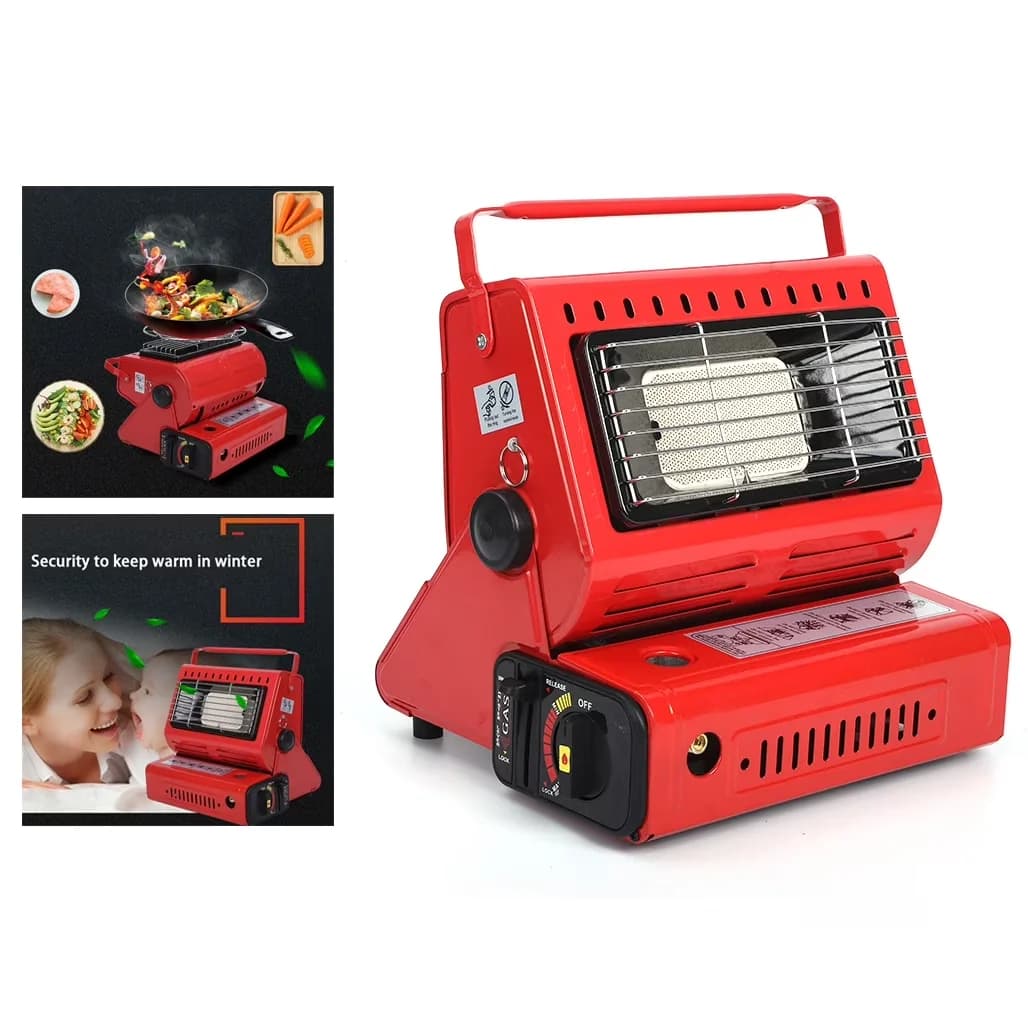 Sleek Portable And Electric Space Heater with Red Gas Radiant - Red - Industrial Grade Model C96C55
