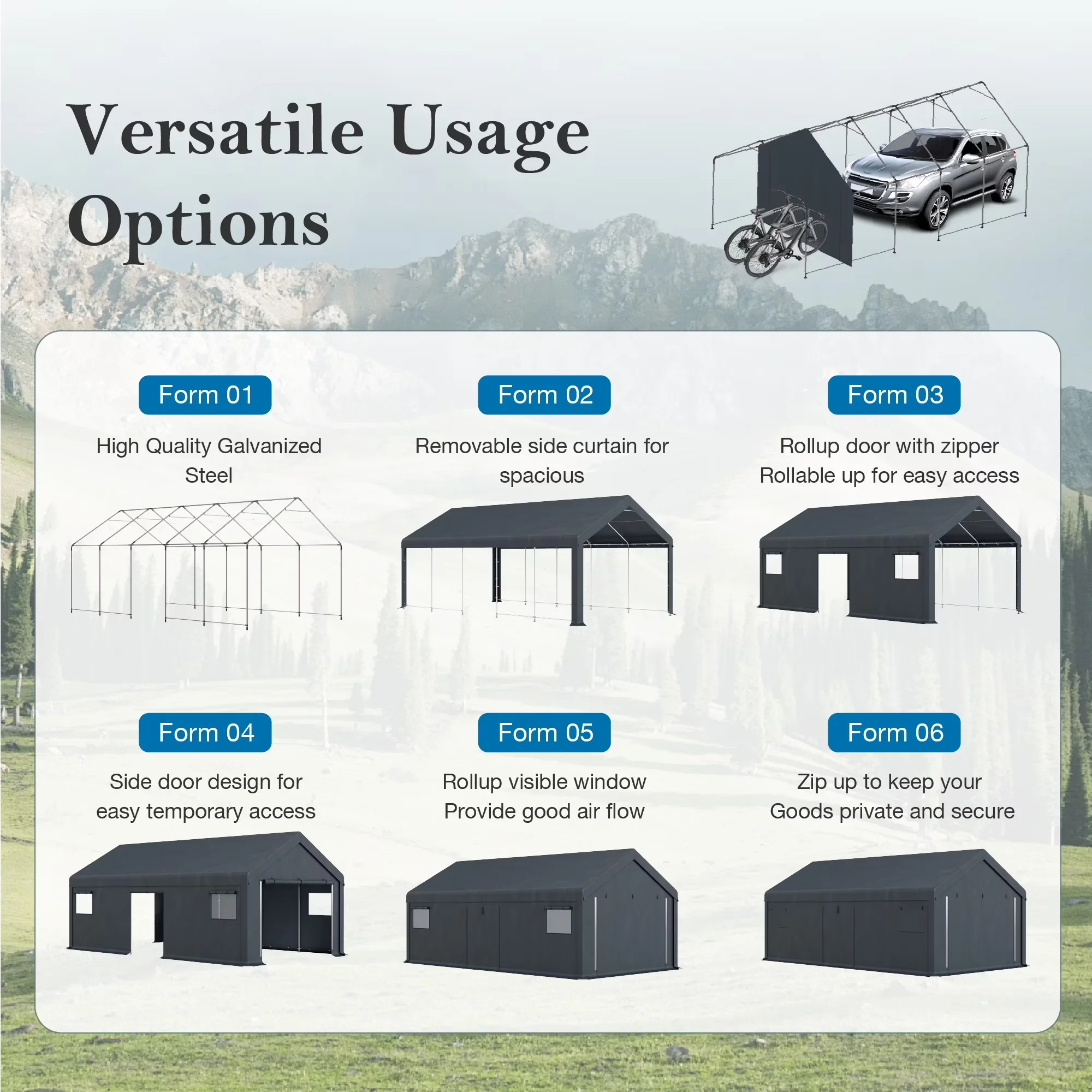 Versatile Shed with Stain Resistant, Adjustable Tilt, Heavy Duty - Gray Model C2C32F