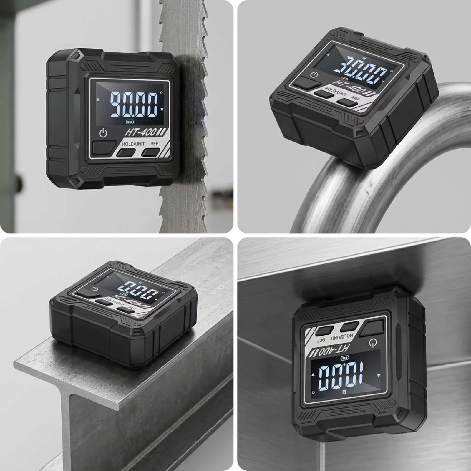 Stylish Measuring Layout with Magnetic, Magnetic Digital Angle Gauge - Abs Black Model 1501B1