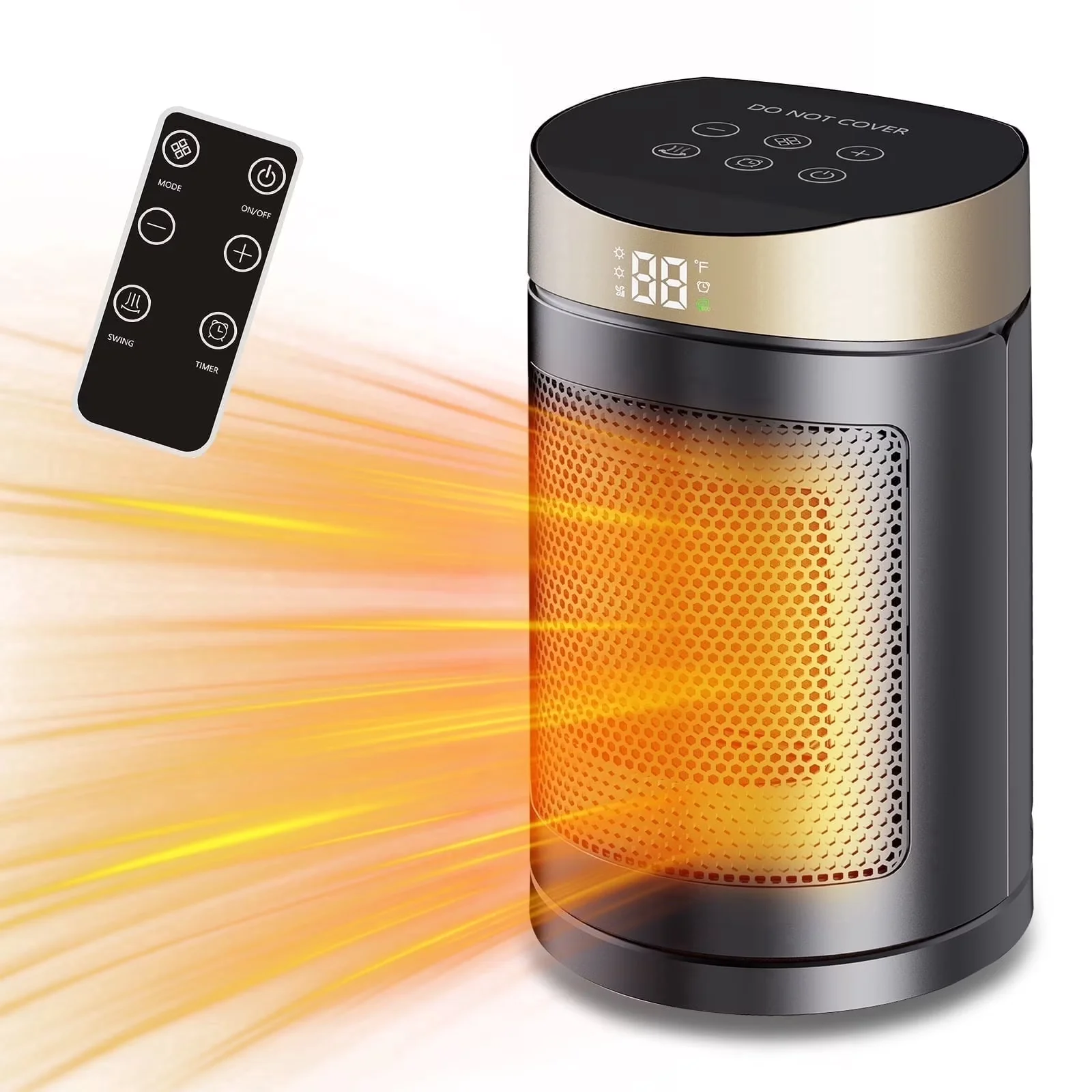 Quality Portable And Electric Space Heater with 1500W, Heaters - Black for Indoor, Home Model 5B1B5F