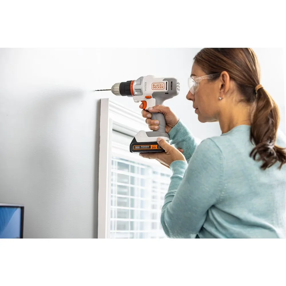 Efficient Drills Driver with Battery, 20V, 20V MAX* ; Cordless Drill/Driver Kit - White Model B87F04
