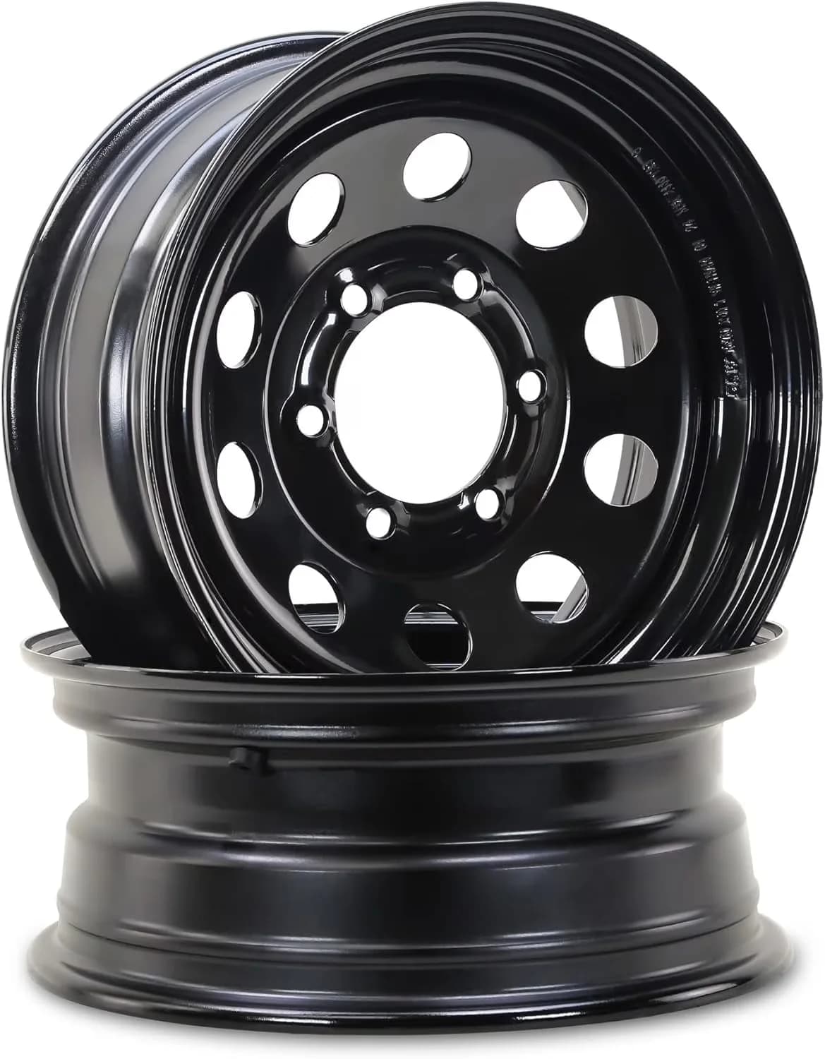 Wheels And Rim Stylish with Set 2-17010, Bolt Pattern:6 Lug on 5.5", Center bore diameter:4.25 in, Offset: 0 - Stainless Steel Black Model 25C16A