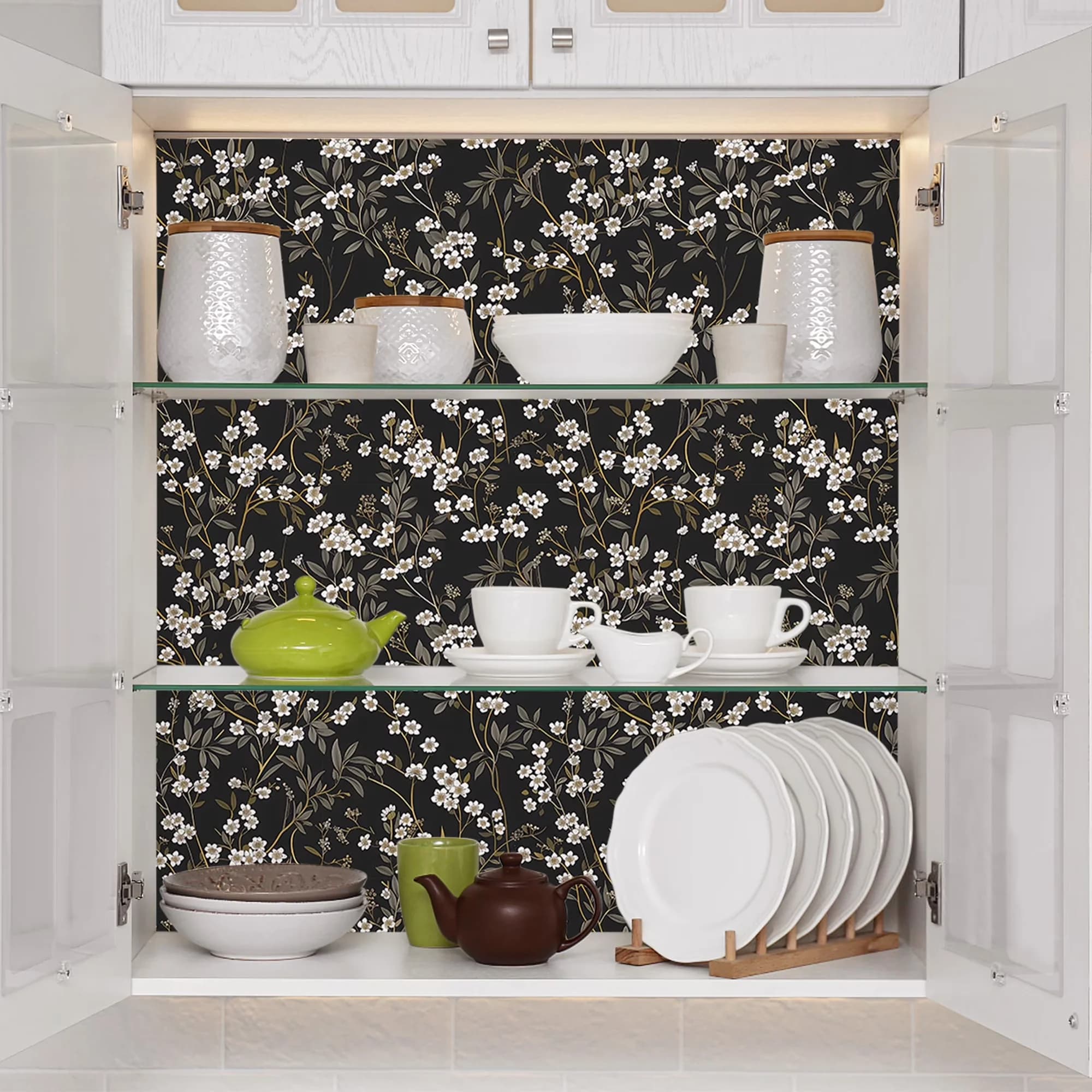 Reliable Wallpaper with Removable, Available dimensions: 15.7-in x 118-in, Coverage: 12.8 square feet - Black Pvc Model 82A2B5