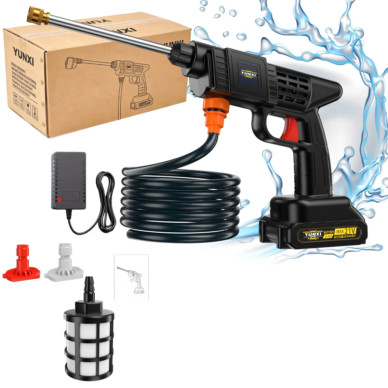Durable Pressure Washer with Battery, Portable Power Cleaner, DGB Cordless Car for Auto - Model 8A1D3B