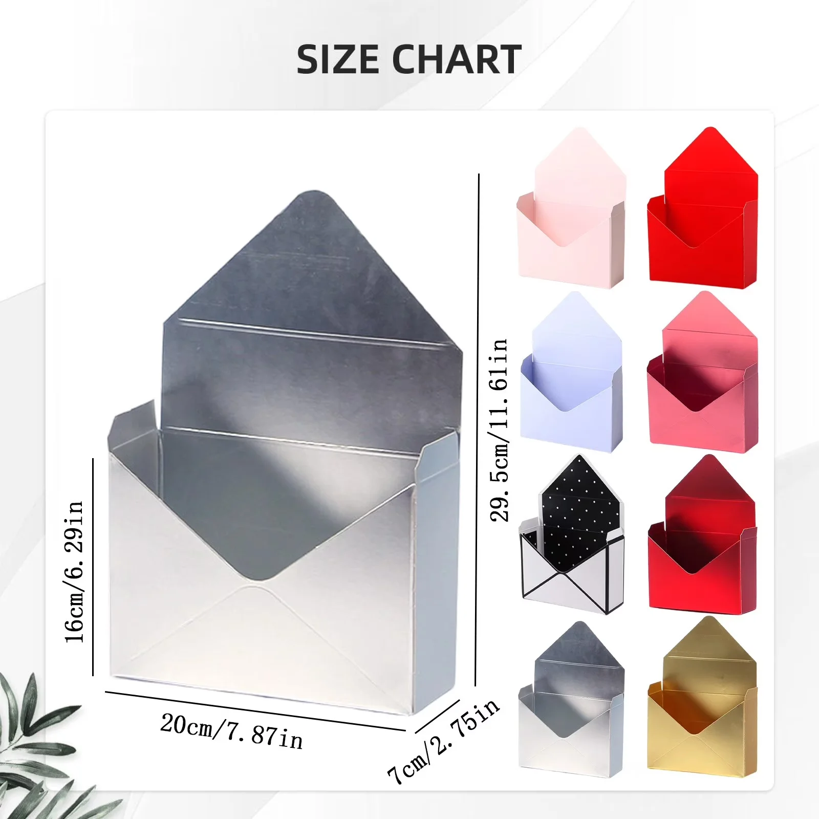 Sleek Moving with 1Pcs Flower Envelope Box, Waterproof Envelop Paper Boxes, Folding Storage Box - Silver for Party Model 03E265