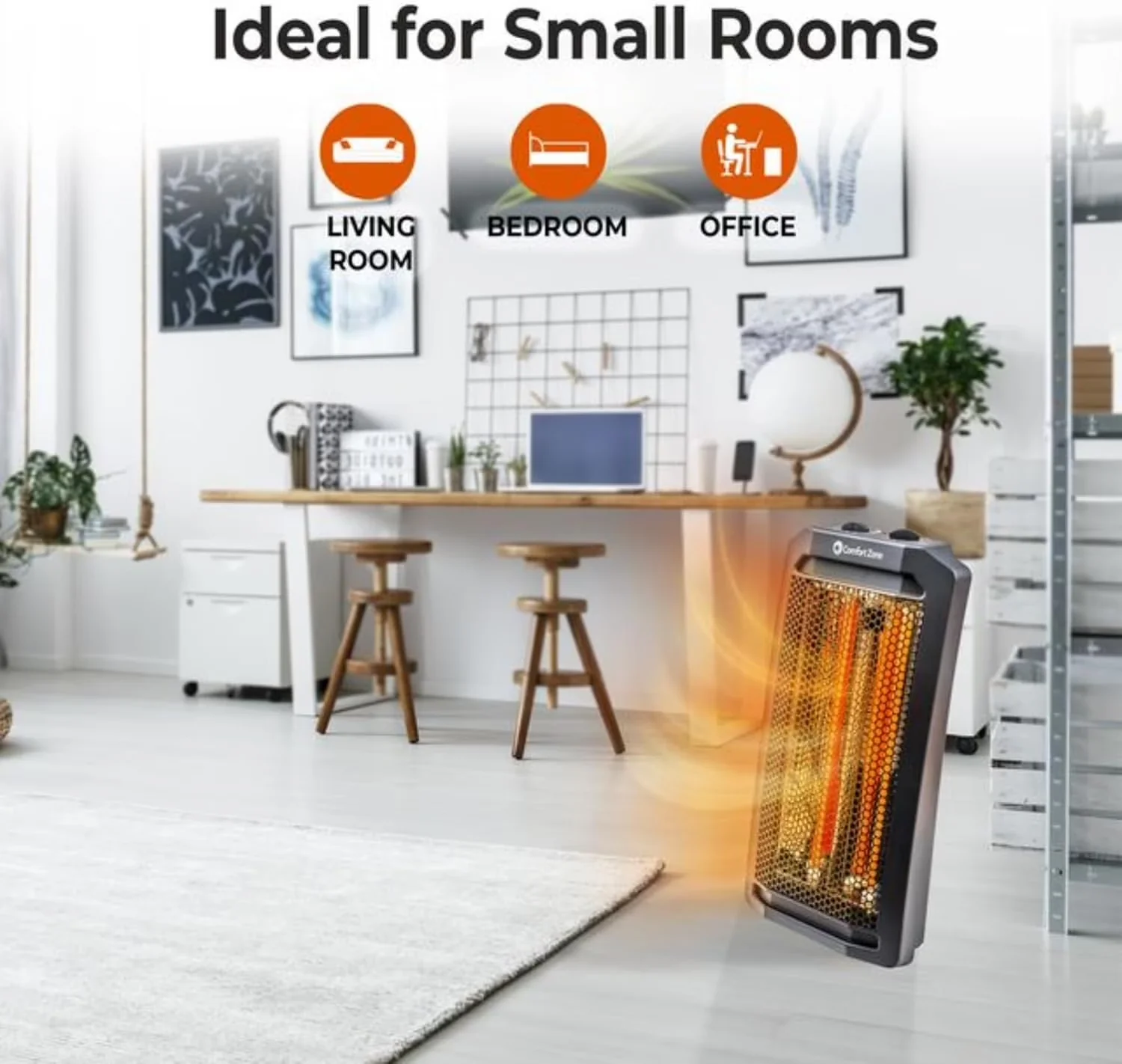 Quality Portable And Electric Space Heater with 1500W, Temperature Controlled - Black Model AE5DC0