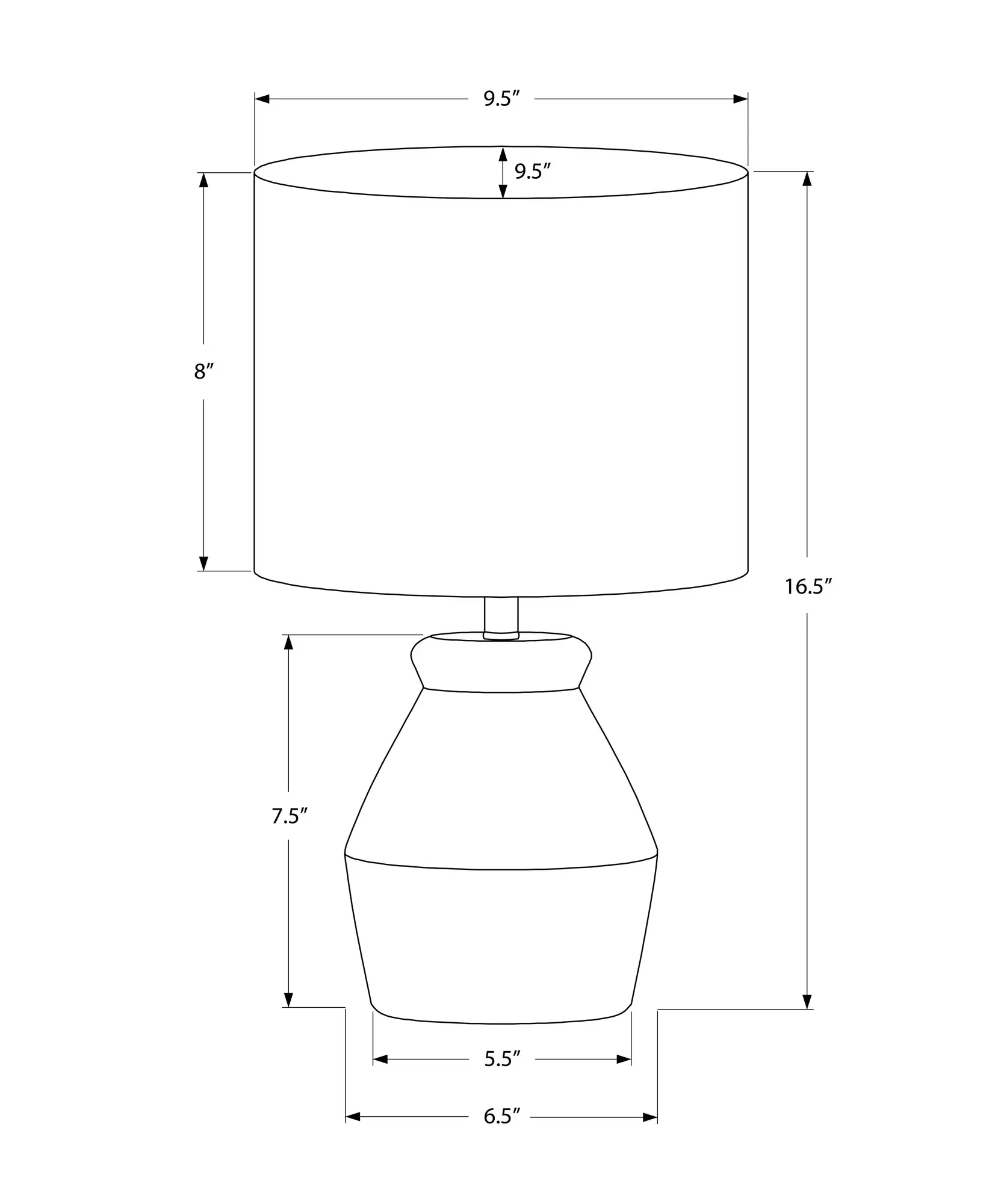 Compact Table Lamp with Incandescent, Bedside Lamps - Ceramic Multicolor Model F72588